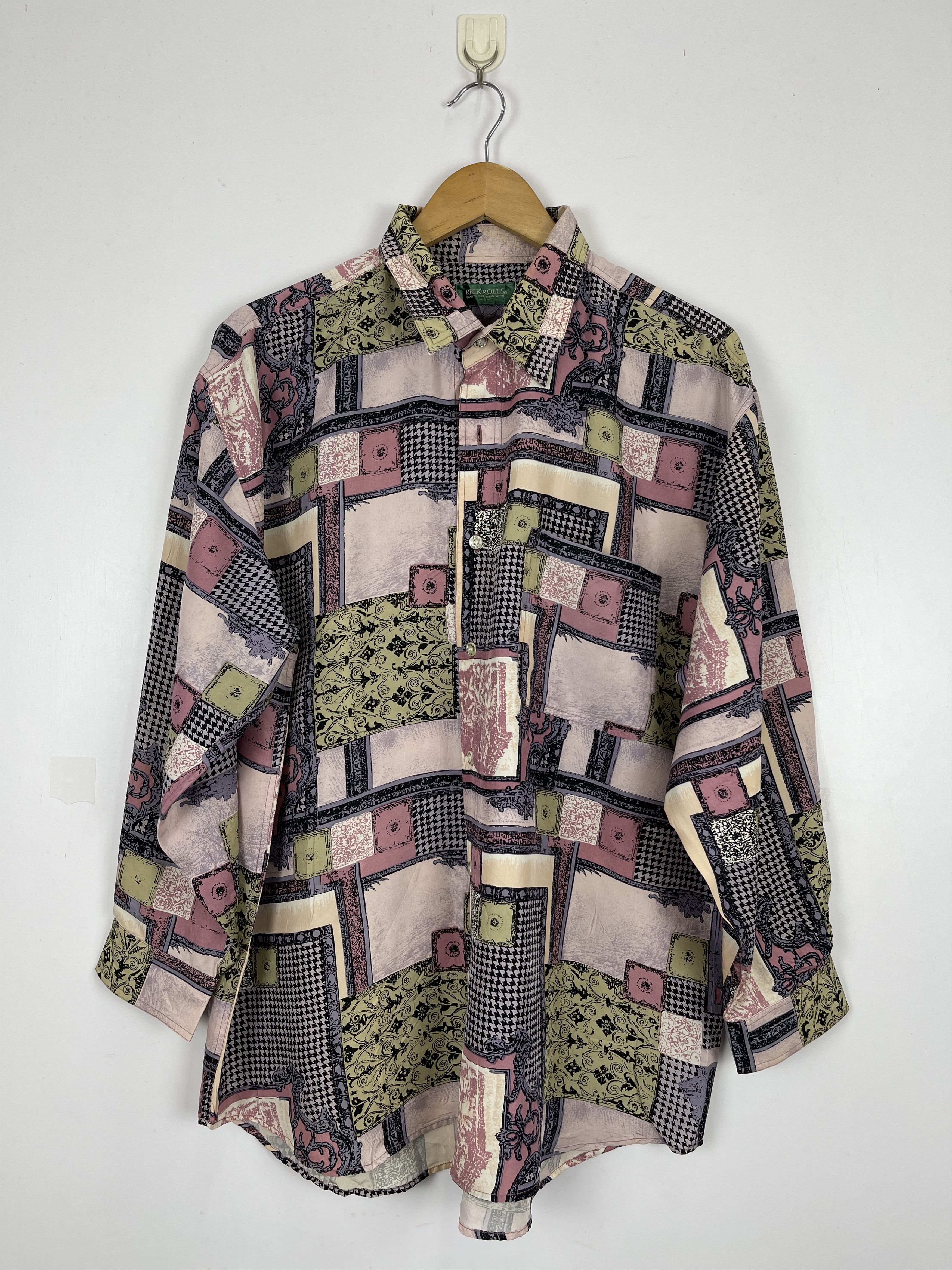 Japanese Brand × Vintage Vintage Floral Square Pop Art Design Button Up TA0393 Shirt Size US L / EU 52-54 / 3 - 1 Thumbnail