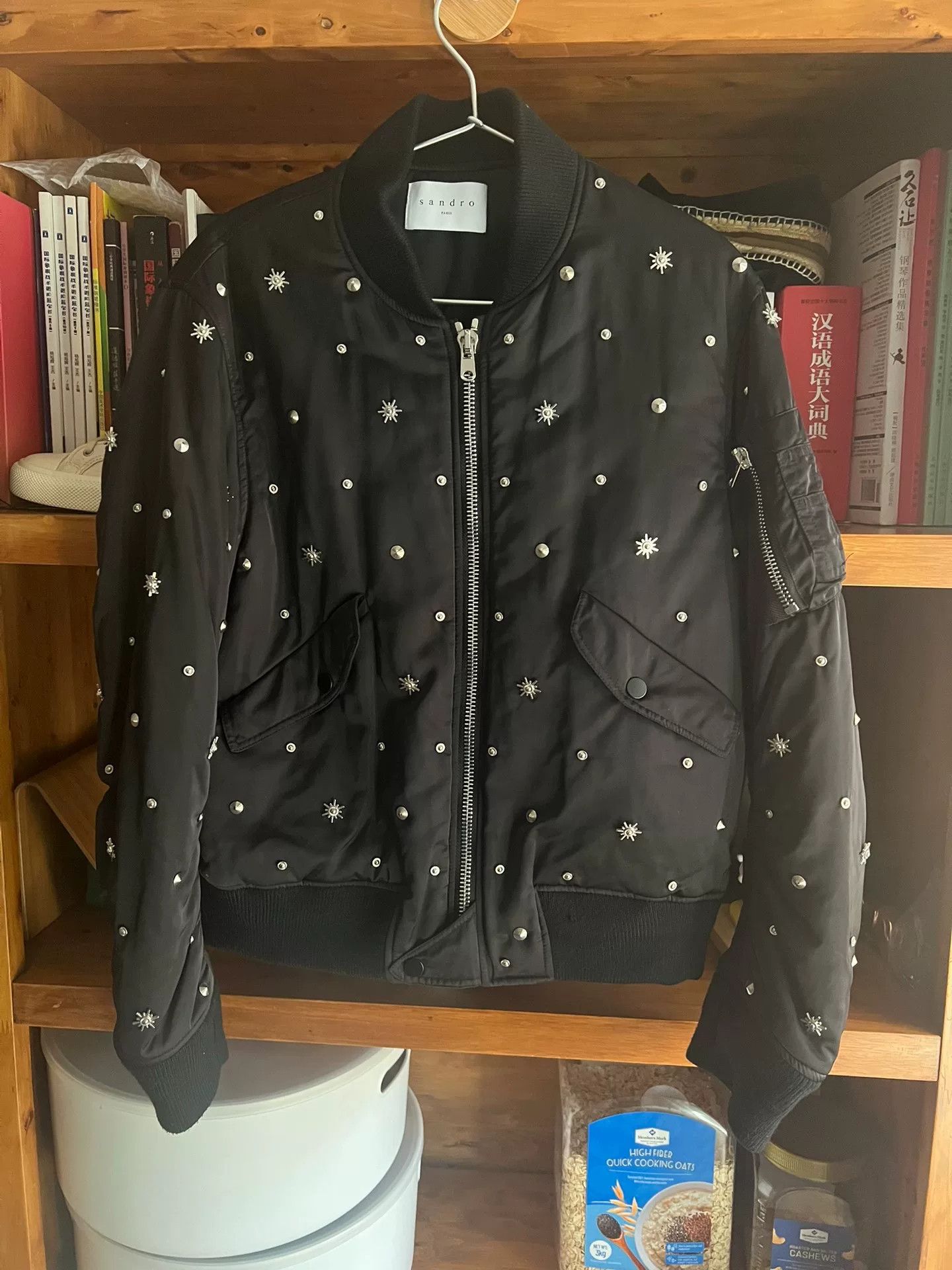 Japanese Brand Black Studded Flight Jacket Size US L / EU 52-54 / 3 - 1 Thumbnail