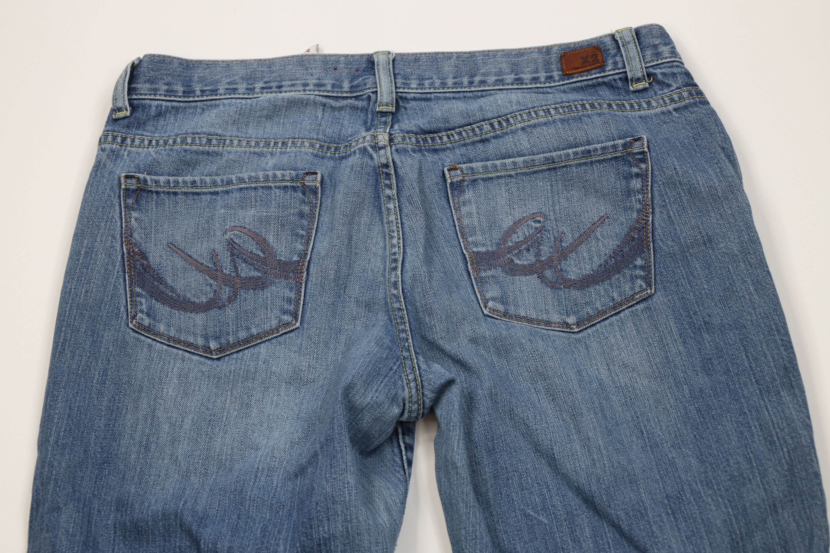 Express Vintage Y2K Express X2 Long Babydoll Curvy Wide Leg Jeans Size 34" / US 12 / IT 48 - 9 Thumbnail