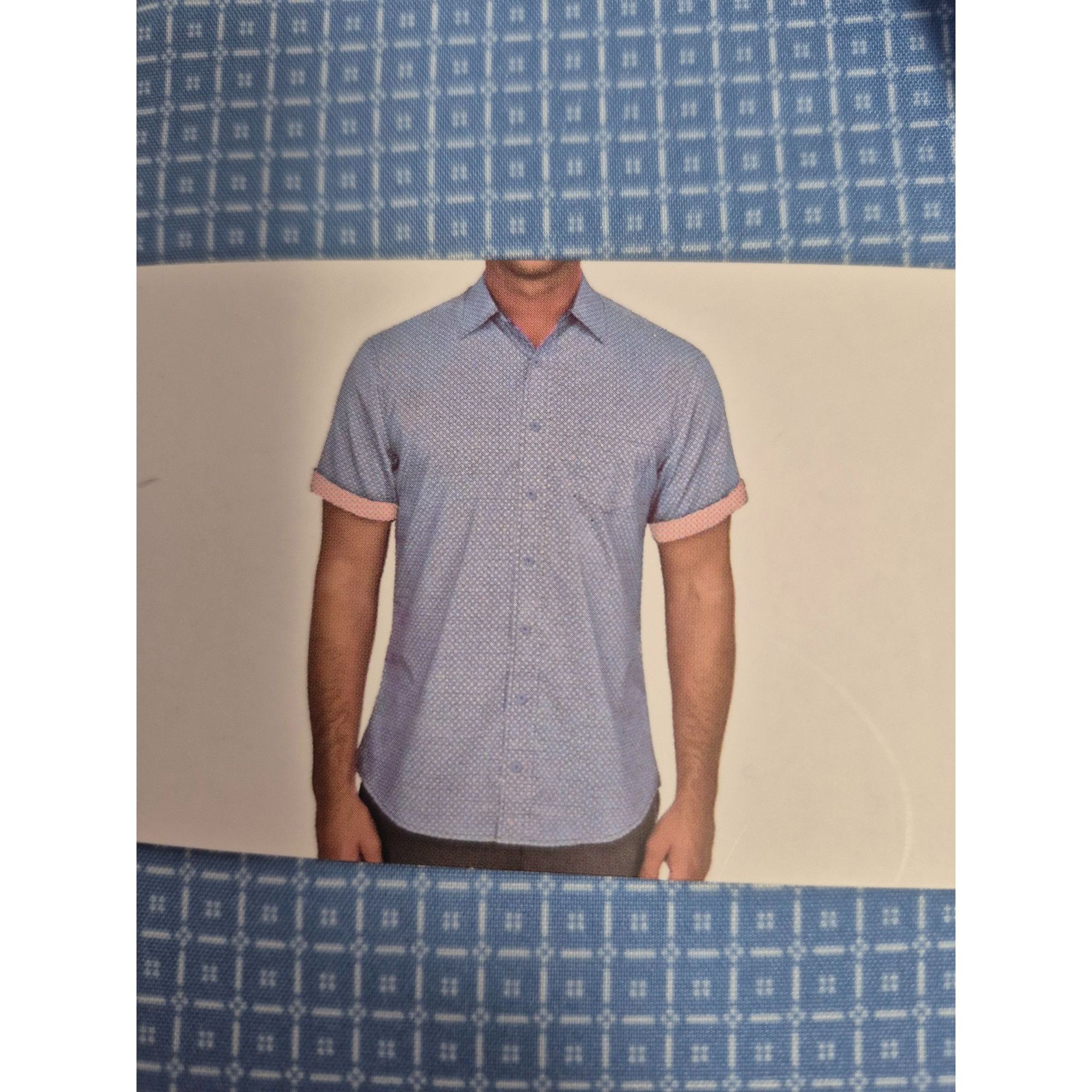 Other Nick Graham Mens XL Performance Stretch Sport Shirt Blue Pat Size US XL / EU 56 / 4 - 2 Thumbnail