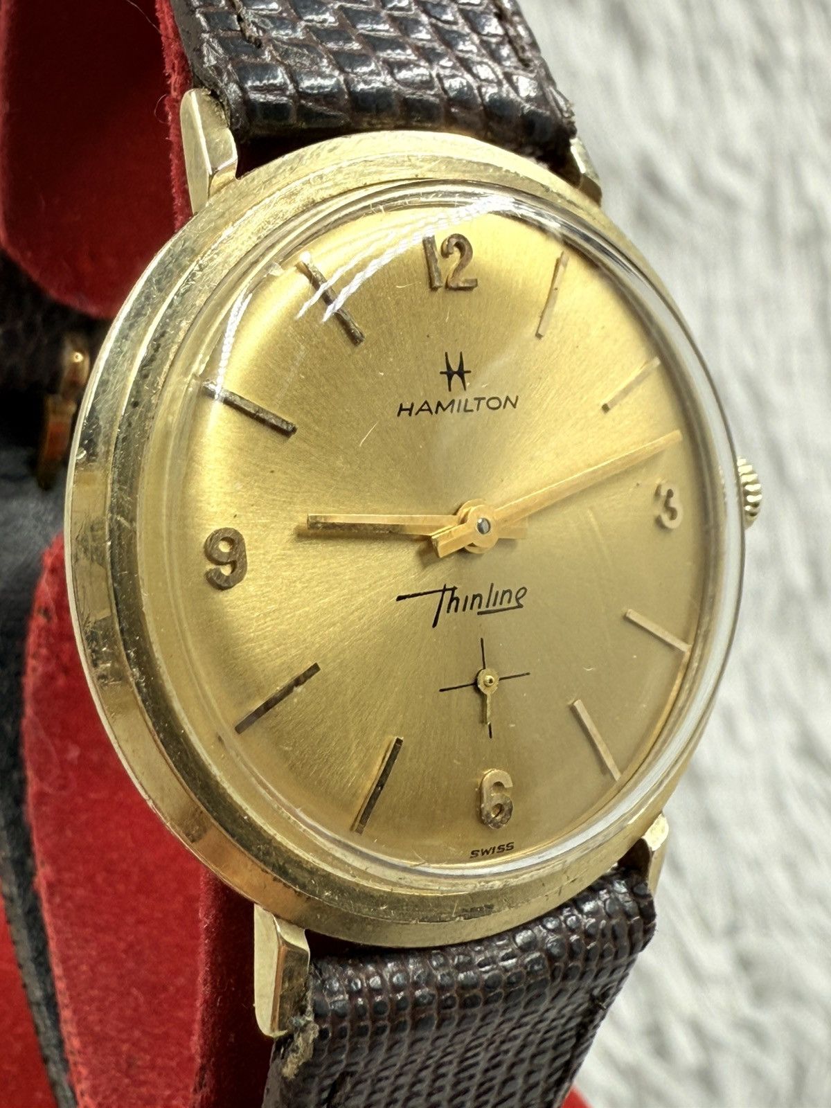 Vintage Vintage HAMILTON THINLINE Manual Men’s Watch 14K Solid Gold Size ONE SIZE - 6 Thumbnail