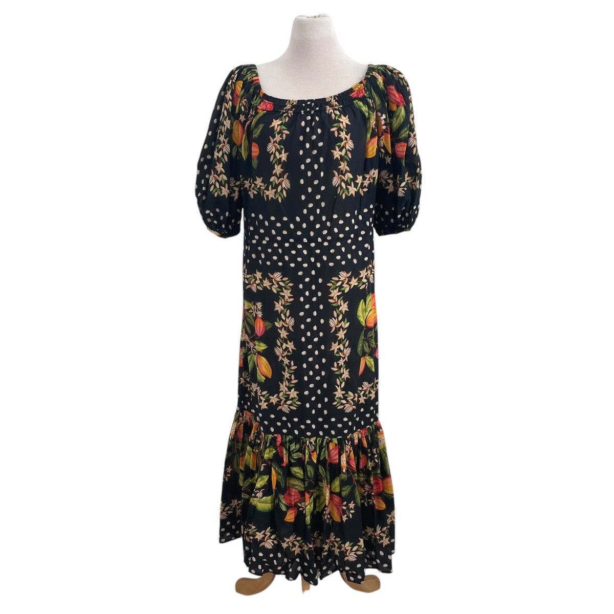 Farm Rio FARM Rio Cocoa Paradise Tropical Maxi Dress Black Medium Size M / US 6-8 / IT 42-44 - 3 Thumbnail