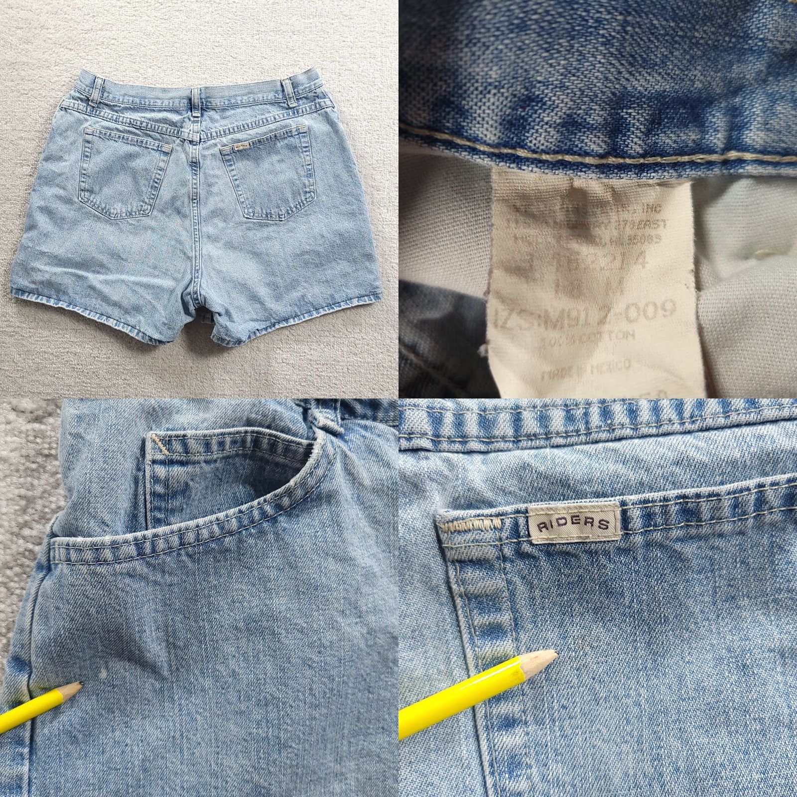Vintage Riders Women's Blue Denim Jean Shorts High Rise 18M SEE PHOTOS Size 40" / US 18 - 8 Thumbnail