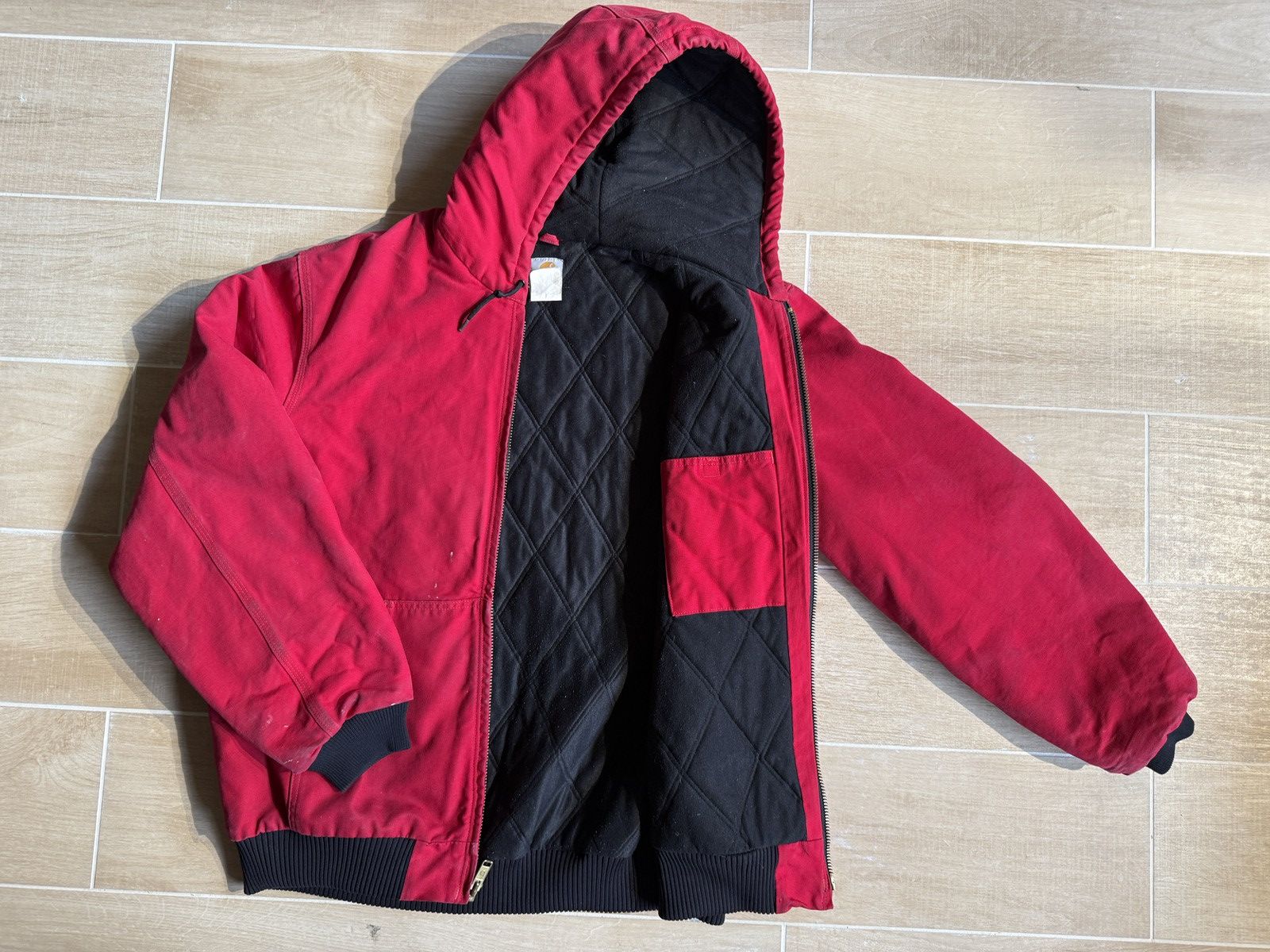 Carhartt × Vintage Carhartt Men’s Red Hooded Work Jacket Size US XL / EU 56 / 4 - 7 Thumbnail