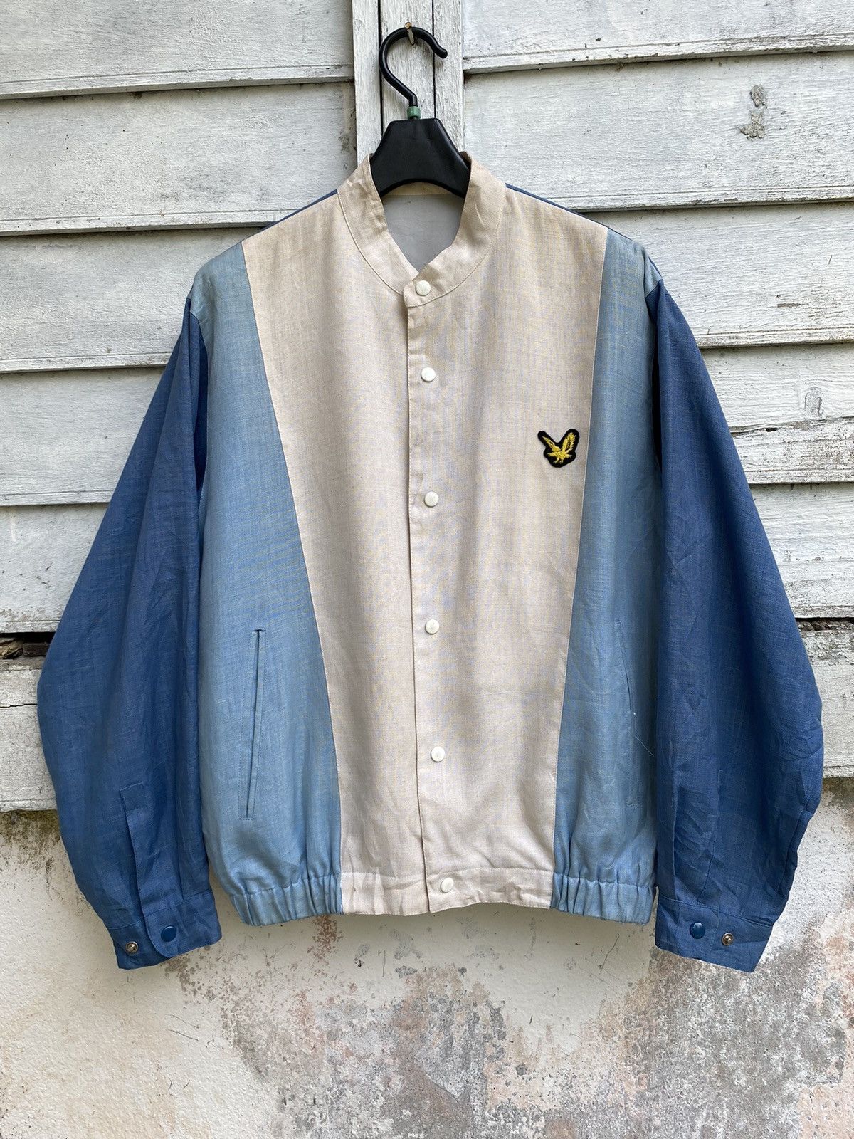 Lyle & Scott × Vintage 80s Lyle & Scott Colour Block Patch Jima Hemp Jacket Size US M / EU 48-50 / 2 - 1 Thumbnail