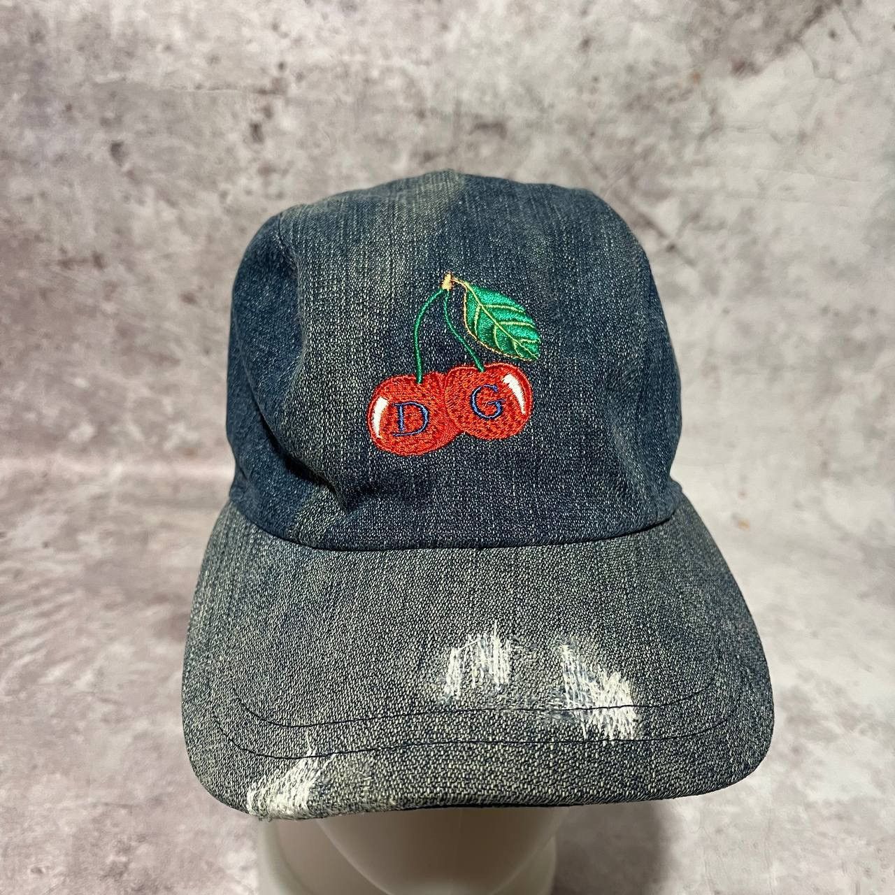 image of Dolce Gabbana Distressed Cherry Hats 00S’ in Blue, Men's