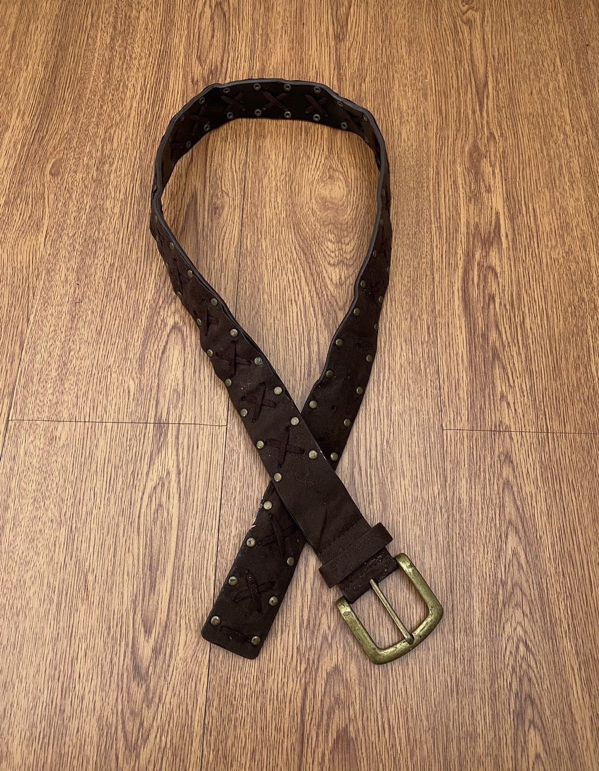 If Six Was Nine × Japanese Brand × Le Grande Bleu (L.G.B.) Suede brown stitching X belt Size ONE SIZE - 1 Thumbnail