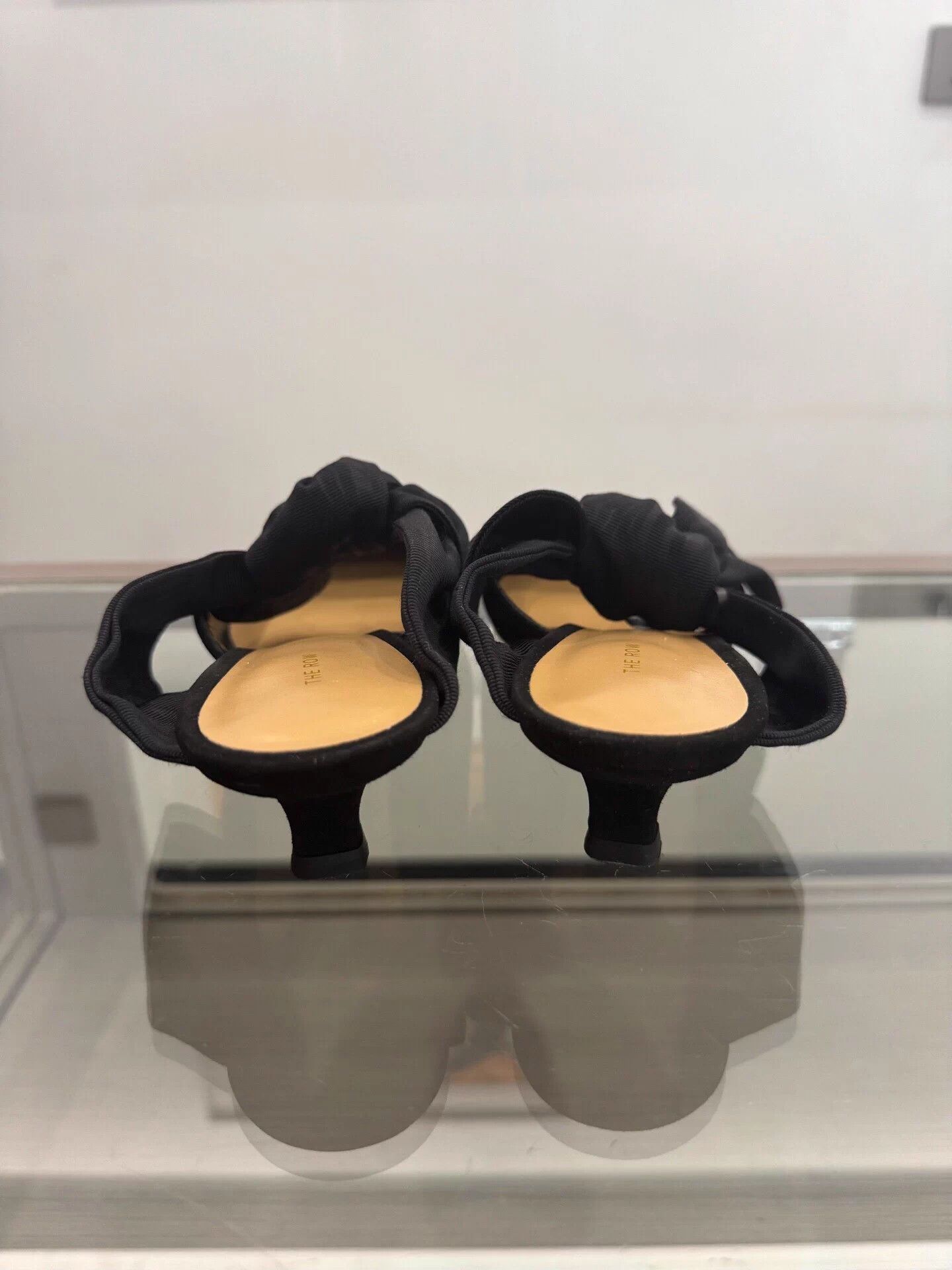 The Row The Row women's black bow 5cm heeled slippers 39EU Size US 8 / IT 38 - 4 Thumbnail