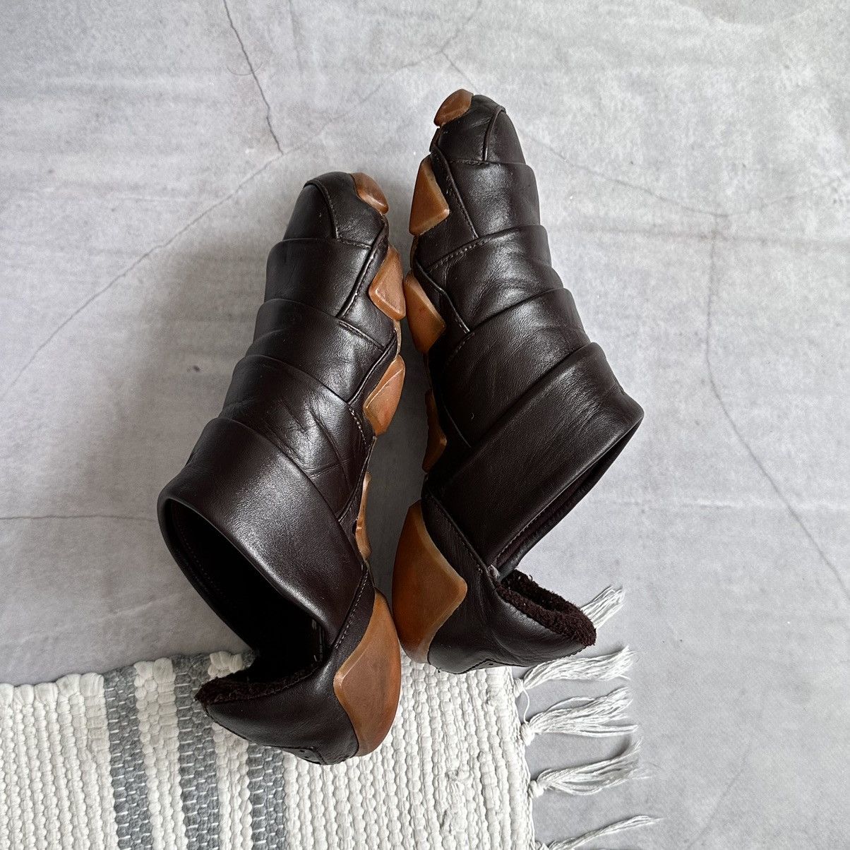 Japanese Brand × Puma × Vintage RARE Puma Satori Vintage Leather Sneakers Y3 Mostro Vibe Size US 8.5 / EU 41-42 - 11 Thumbnail