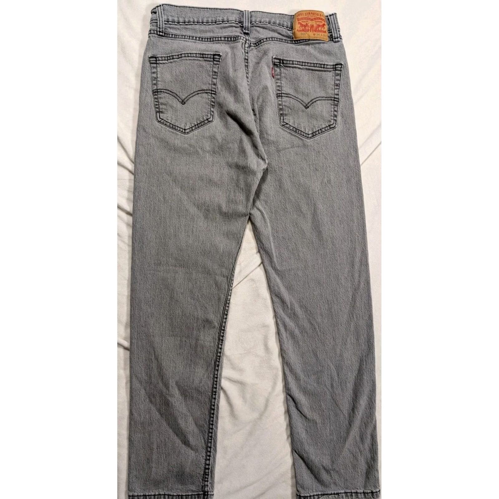 Levi's Levi's 505 Jeans Mens 32x30 Black Regular Straight Denim Pants Logo USA 5-Pocket Belts Loops Vintage: No Size US 32 / EU 48 - 5 Thumbnail