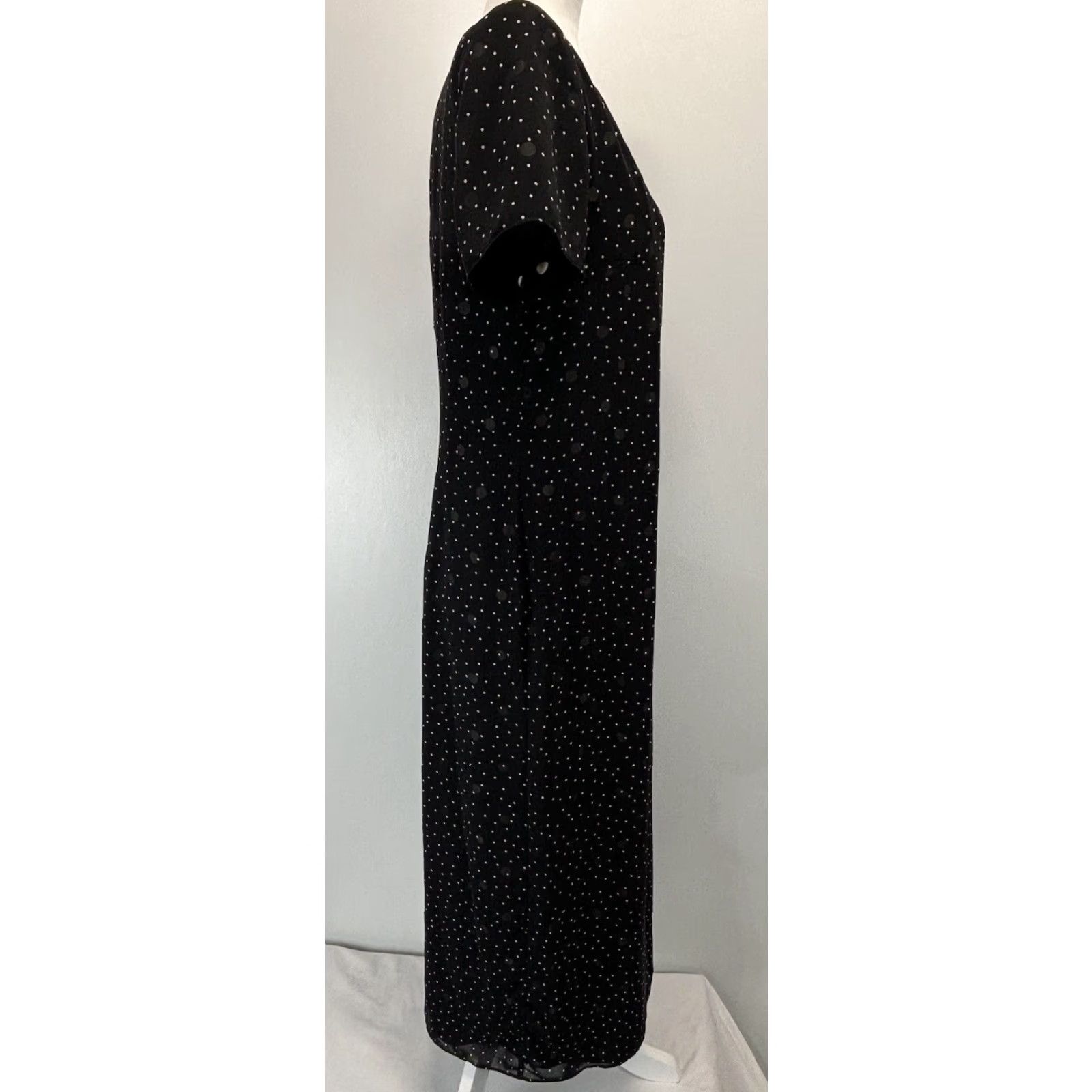Talbots Vtg Talbots Midi Maxi Dress Sz 8P Petites Polka Dot Black White Sheath Size M / US 6-8 / IT 42-44 - 4 Thumbnail
