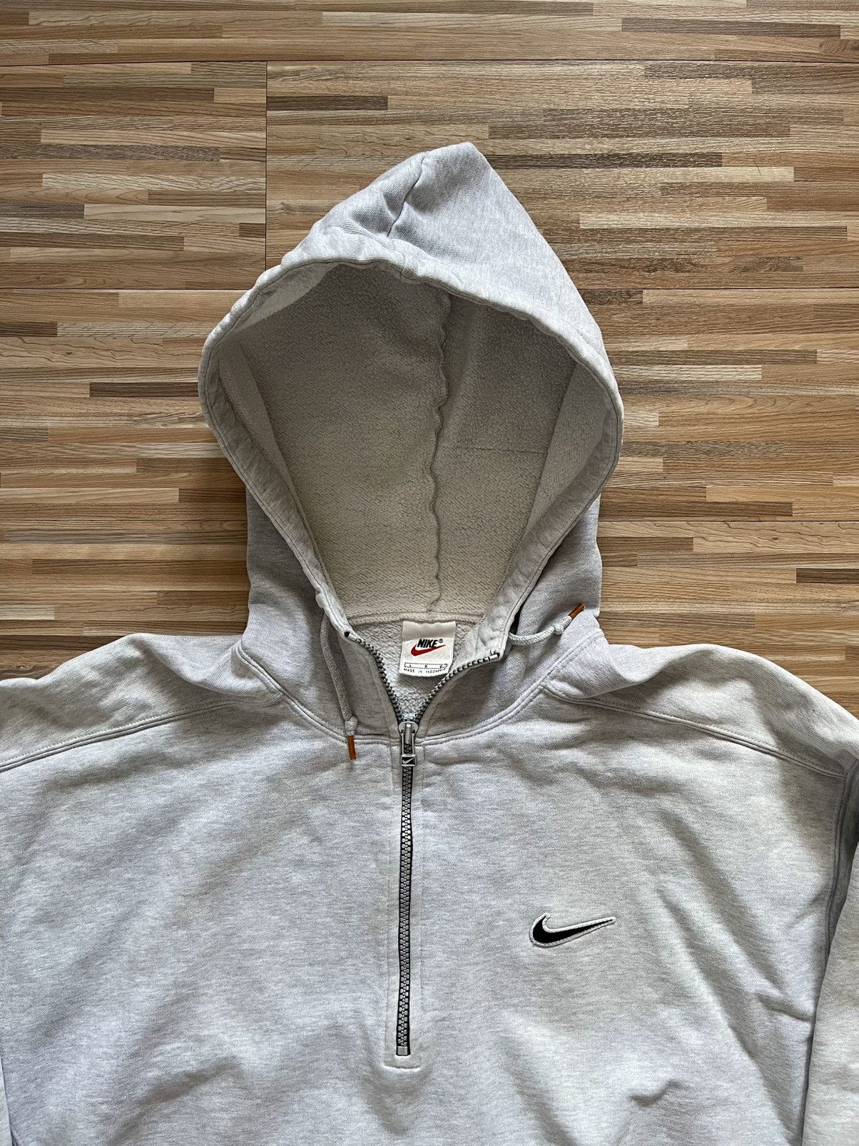 トップス 90s NIKE ZIP UP HOODIE GRAY VTG NIKE Swoosh Full Zip Hoodie Sweatshirt 80s 90s Gray Size XL