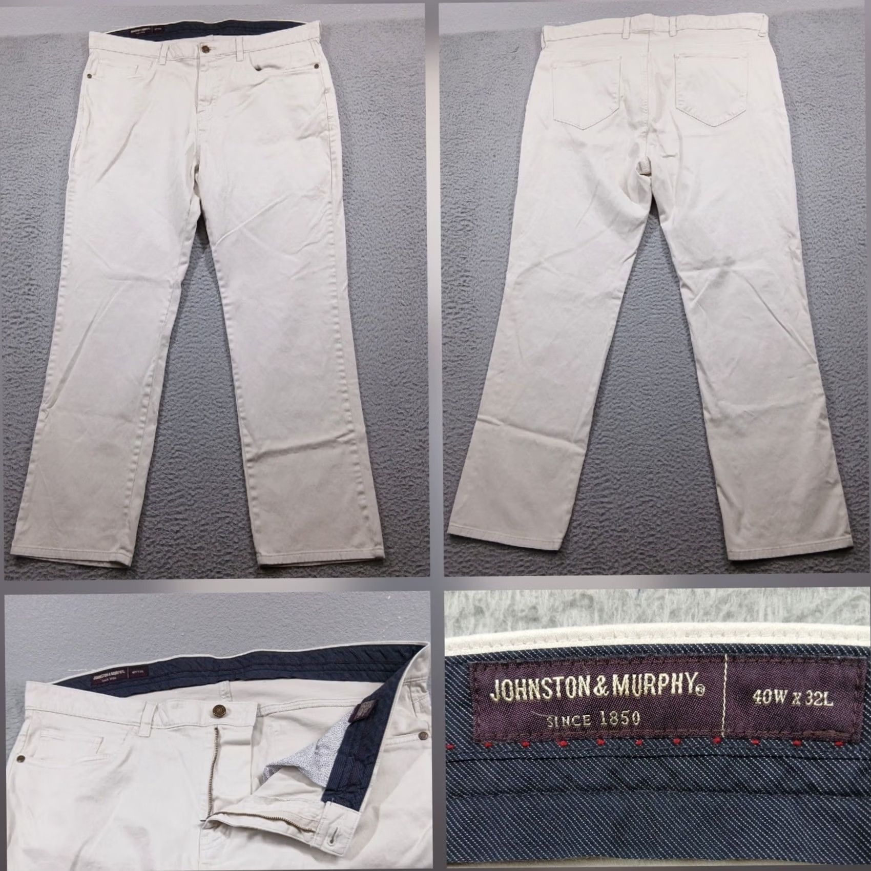 Johnston & Murphy VINTAGE? No. Johnston & Murphy XC4 5-Pocket Performance Pants Men 40x32 Khaki Beige Python? Size US 40 / EU 56 - 2 Thumbnail