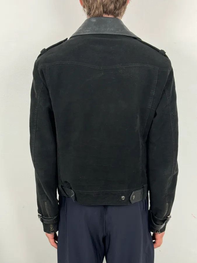Moschino 2010s Moschino Black Hybrid Leather Perfecto Jacket Size US M / EU 48-50 / 2 - 3 Thumbnail