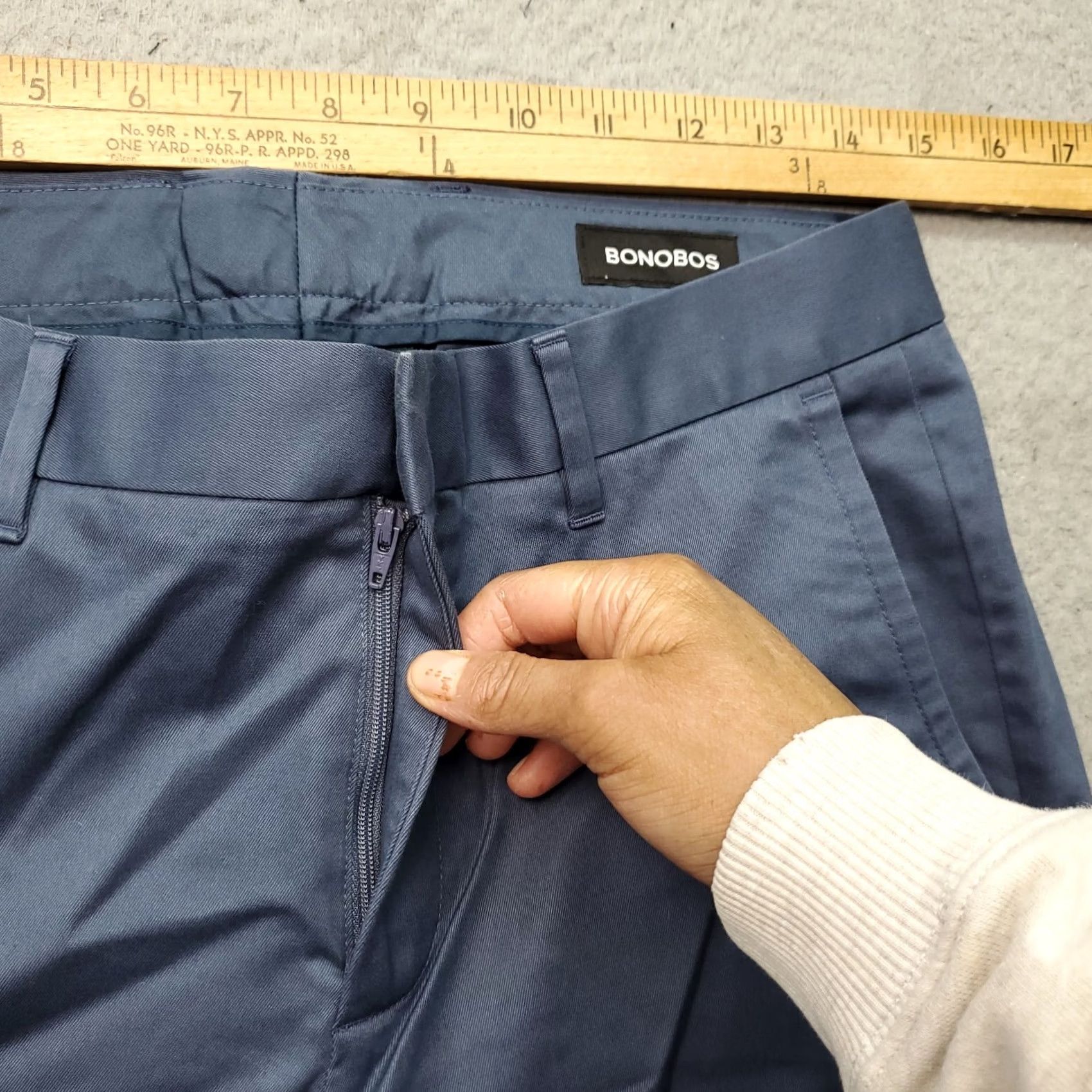 Bonobos VINTAGE Bonobos Dress Pants Men 30 Blue Tailored Slash Pocket Stretchy Flat Front Pants Mens Size US 30 / EU 46 - 6 Thumbnail