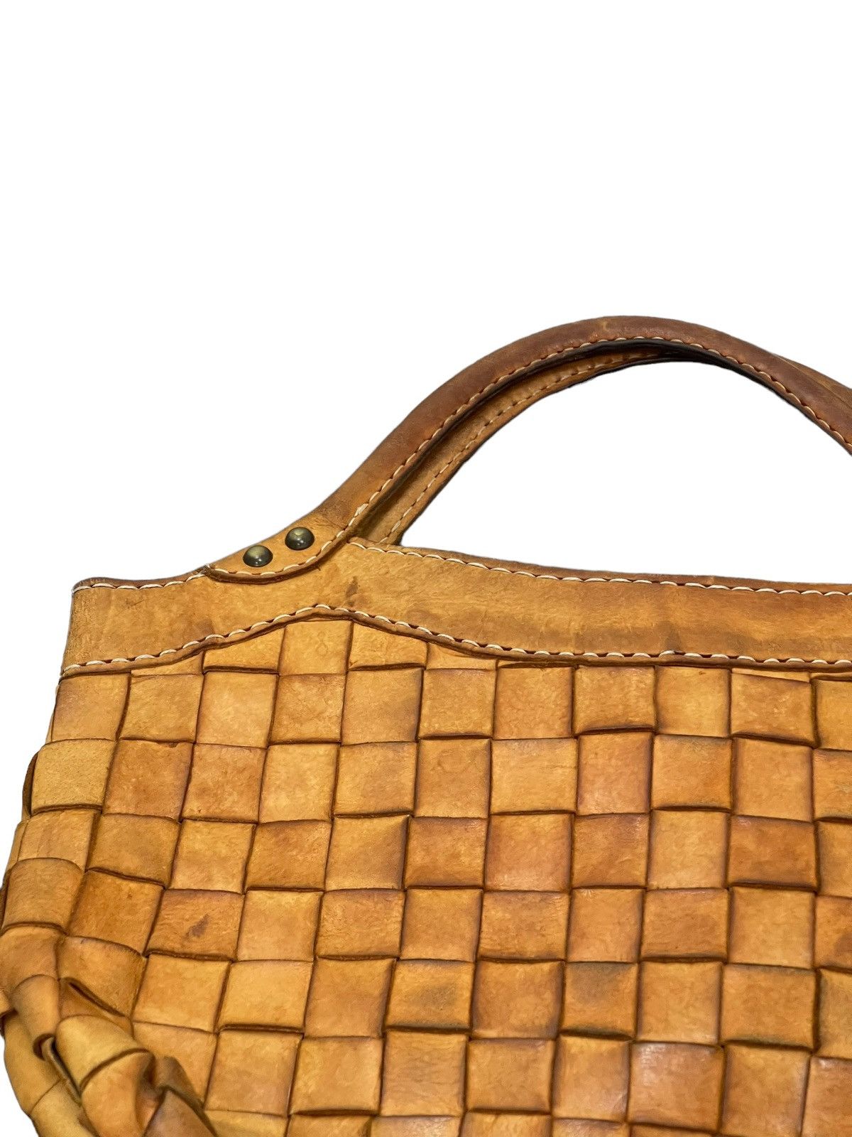 Japanese Brand Full Leather Vtg Robita Japan Intrecciato Weave Tote Bag 1🟩 Size ONE SIZE - 19 Thumbnail