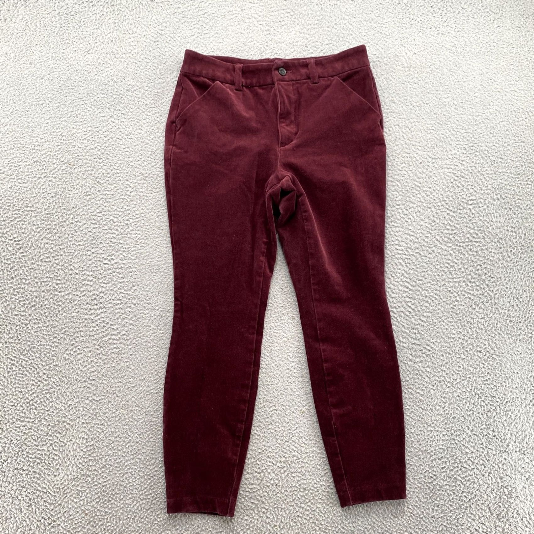 Duluth Trading Company Duluth Corduroy High Rise Burgundy Ankle Pants Women’s Size 8 Slim Skinny City Style Crew? Size 30" / US 8 / IT 44 - 2 Thumbnail