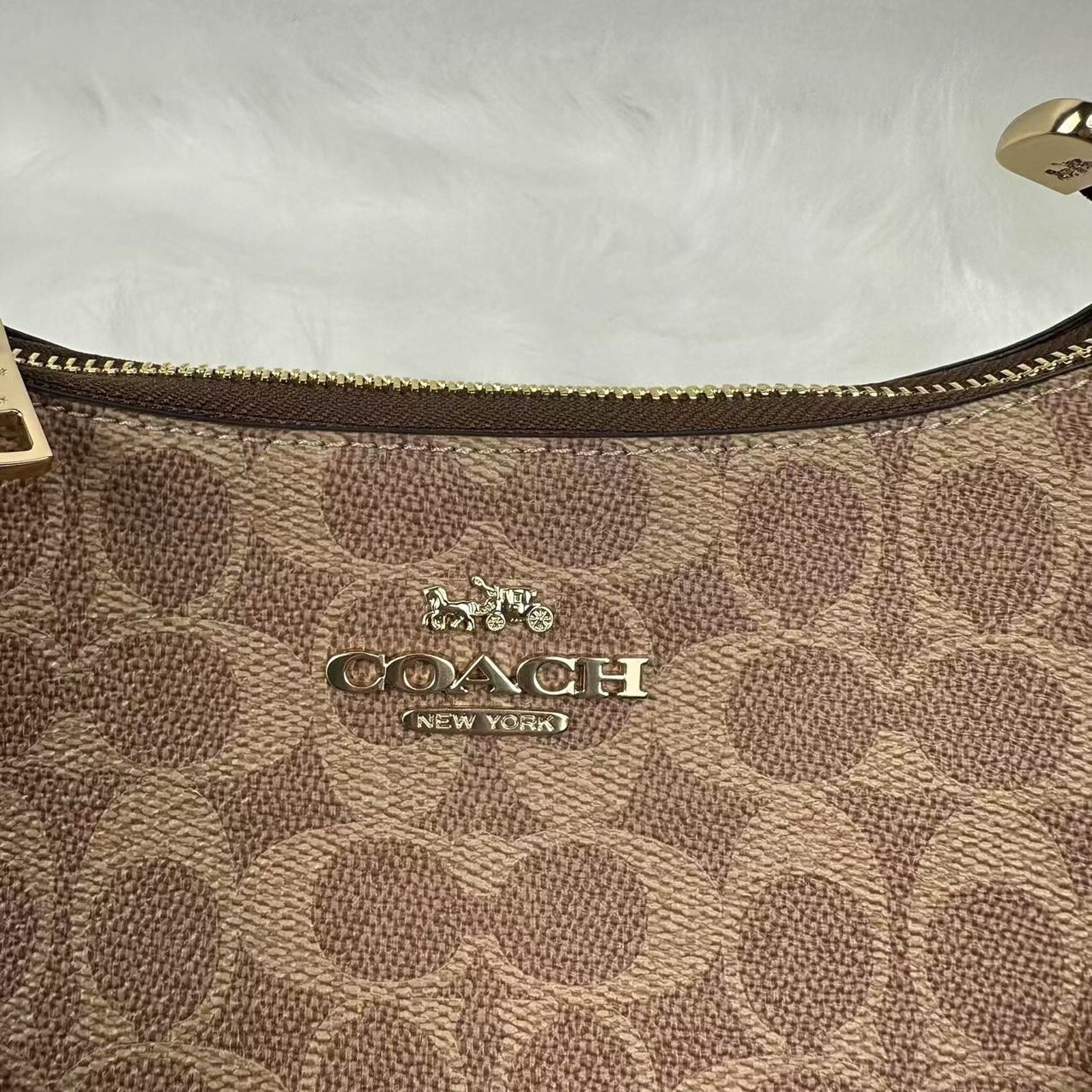 Coach Coach Teri Shoulder Crossbody Bag Signature Canvas/Tan/Brown Size ONE SIZE - 9 Thumbnail