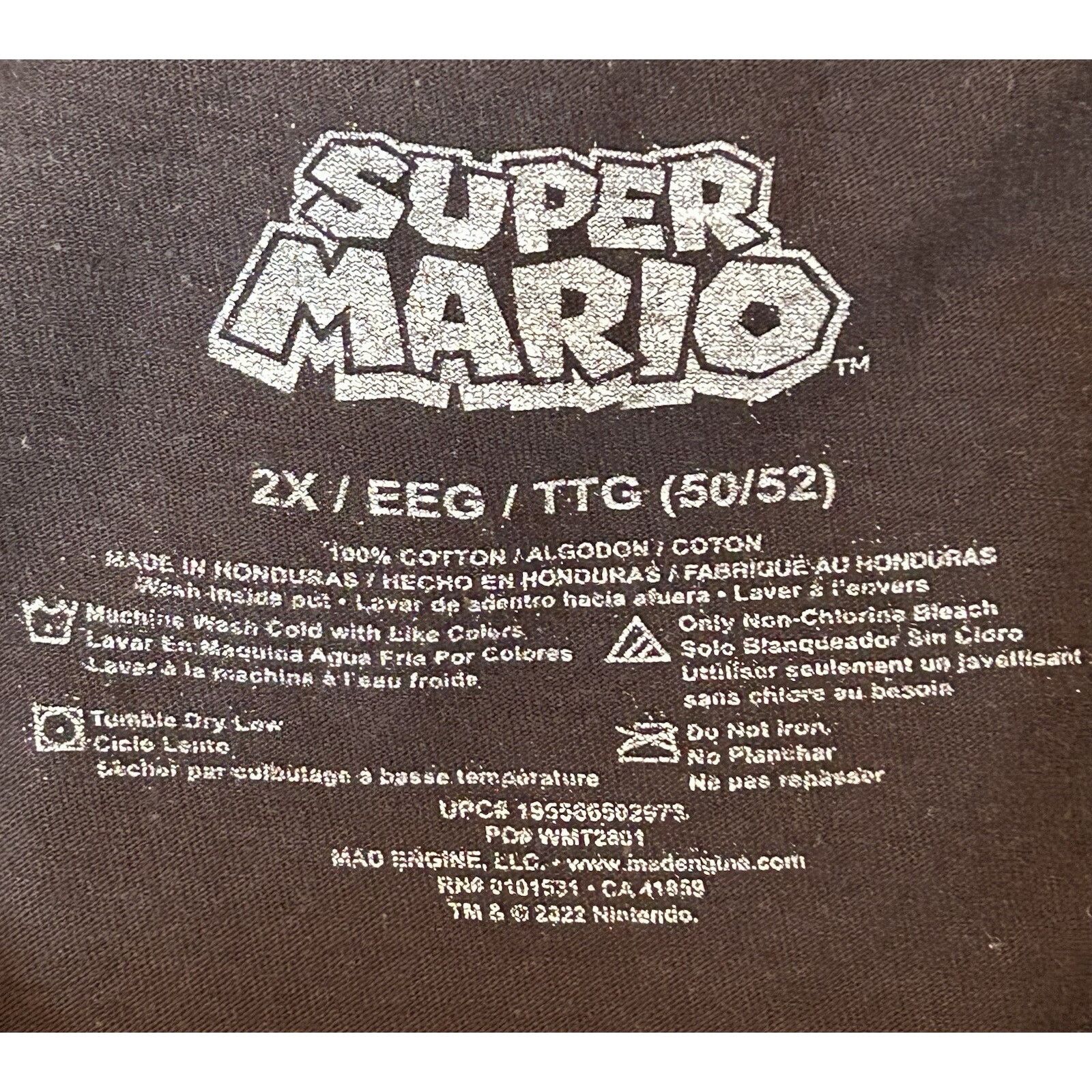 Nintendo Nintendo Super Mario Cartoon Mens T Shirt Black XXL Size US XL / EU 56 / 4 - 14 Thumbnail