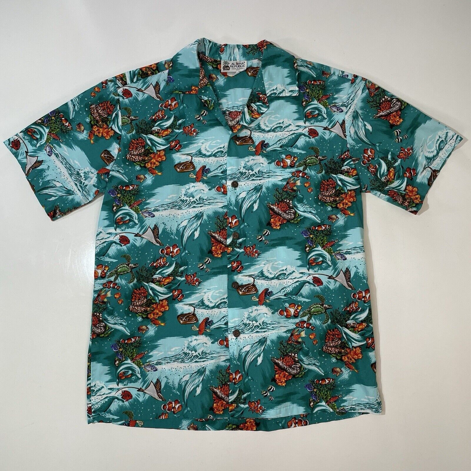 Other Aloha Republic Men’s Hawaiian Shirt Tropical Reef Clownfish Size US M / EU 48-50 / 2 - 1 Thumbnail