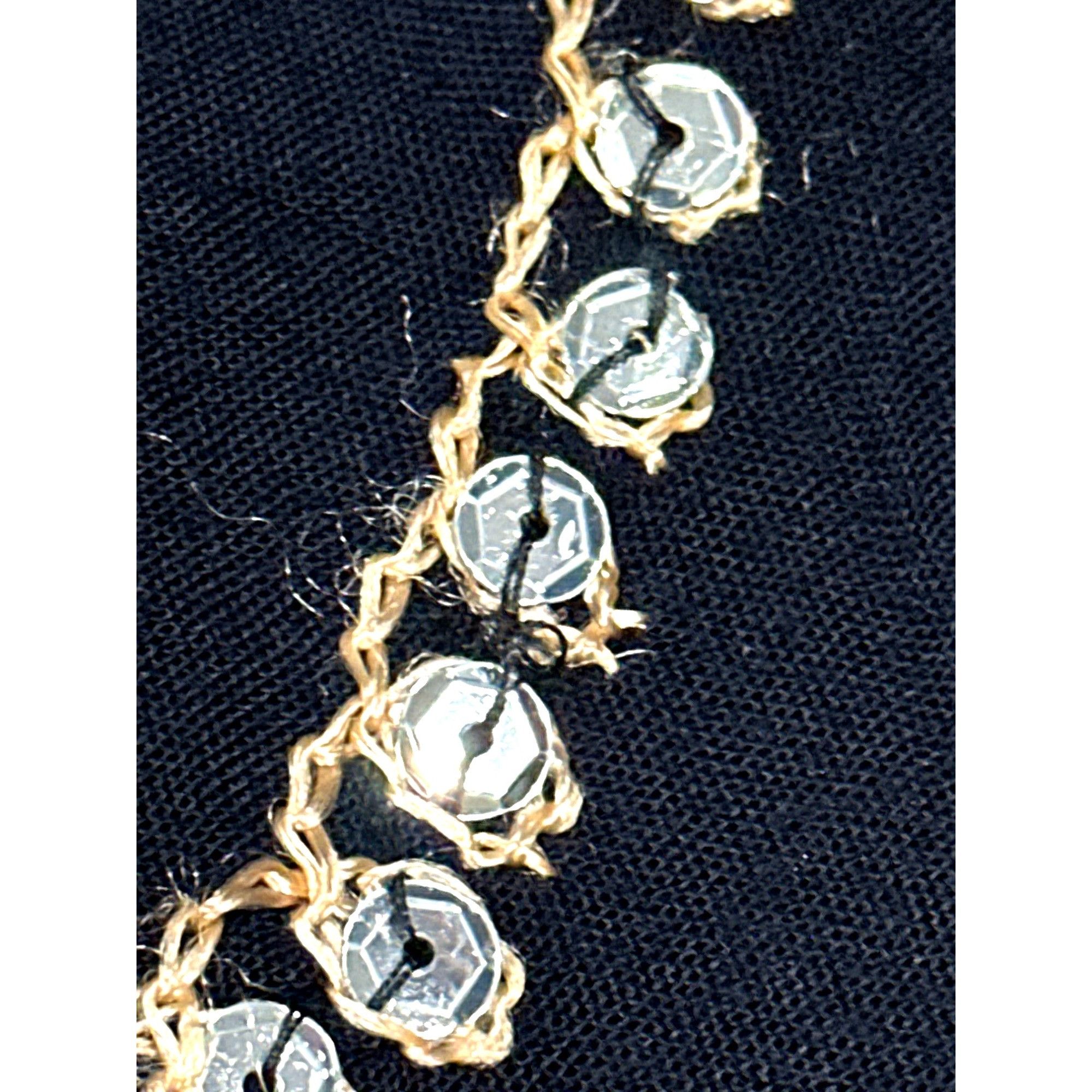 Other Black Strapless Smocked Embroidered Sequin Midi Dress Gold S Size S / US 4 / IT 40 - 8 Thumbnail