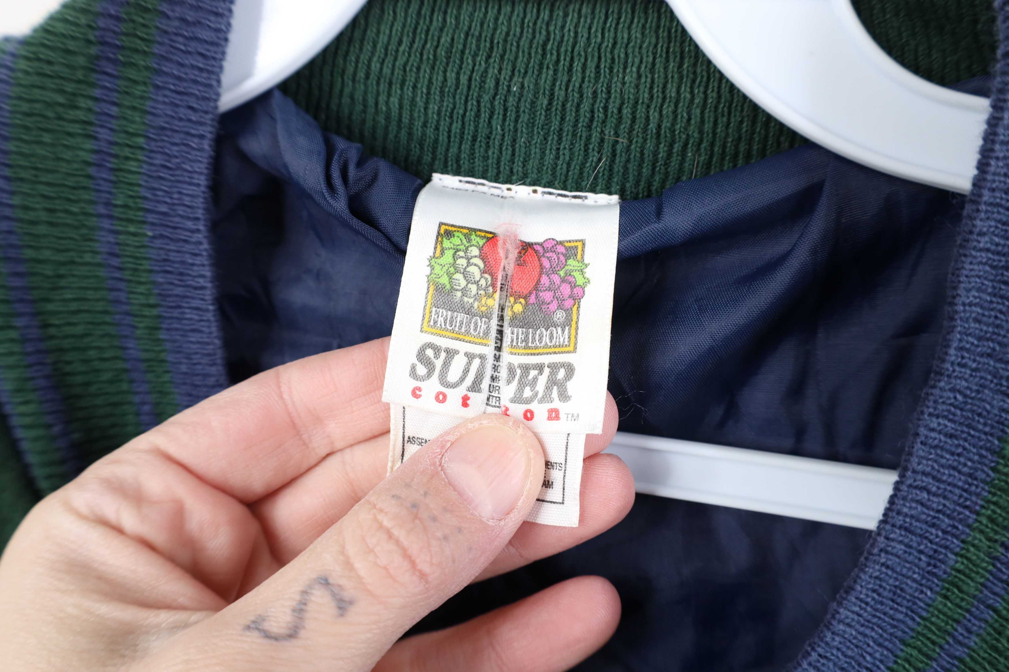 Vintage Vintage 90s Streetwear Block Lined Sweatshirt Bomber Jacket Size US L / EU 52-54 / 3 - 9 Thumbnail