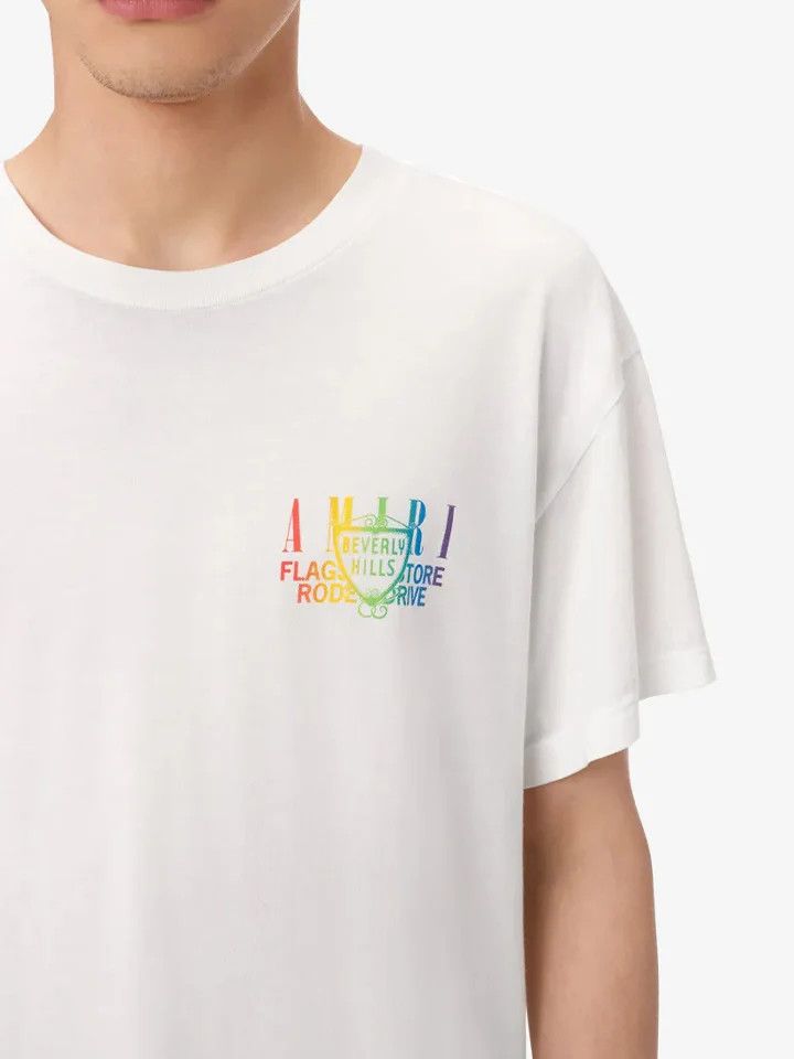 Amiri o1orln1025 Rainbow Printed T-Shirt in White Size US S / EU 44-46 / 1 - 4 Thumbnail
