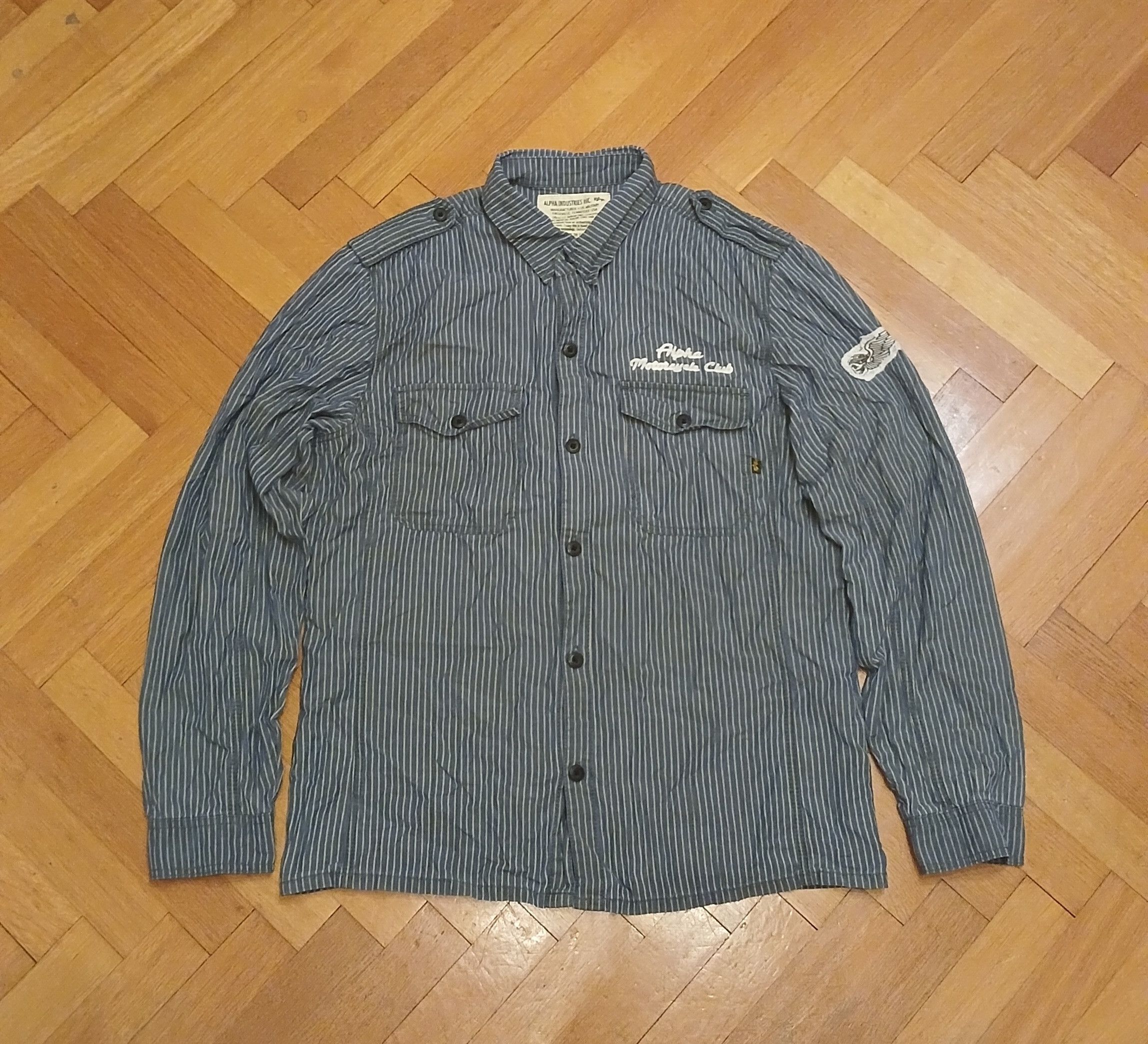 Alpha Industries Alpha Industries Vintage Motorcycle Club Shirt Size US XL / EU 56 / 4 - 2 Thumbnail