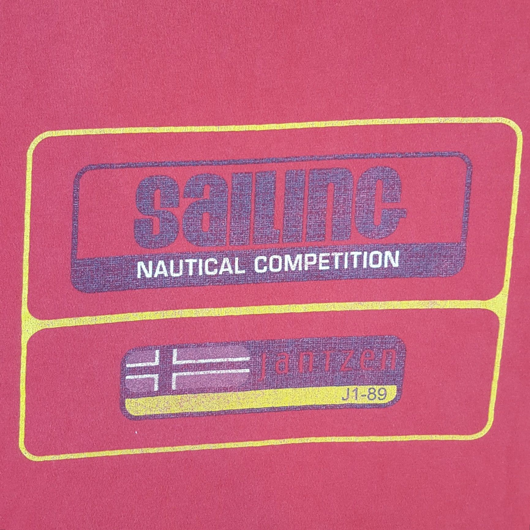 Jantzen VINTAGE Jantzen Nautical Sailing T-Shirt Men's Large Red 90s Beach Surf Y2K Retro Size US L / EU 52-54 / 3 - 2 Thumbnail