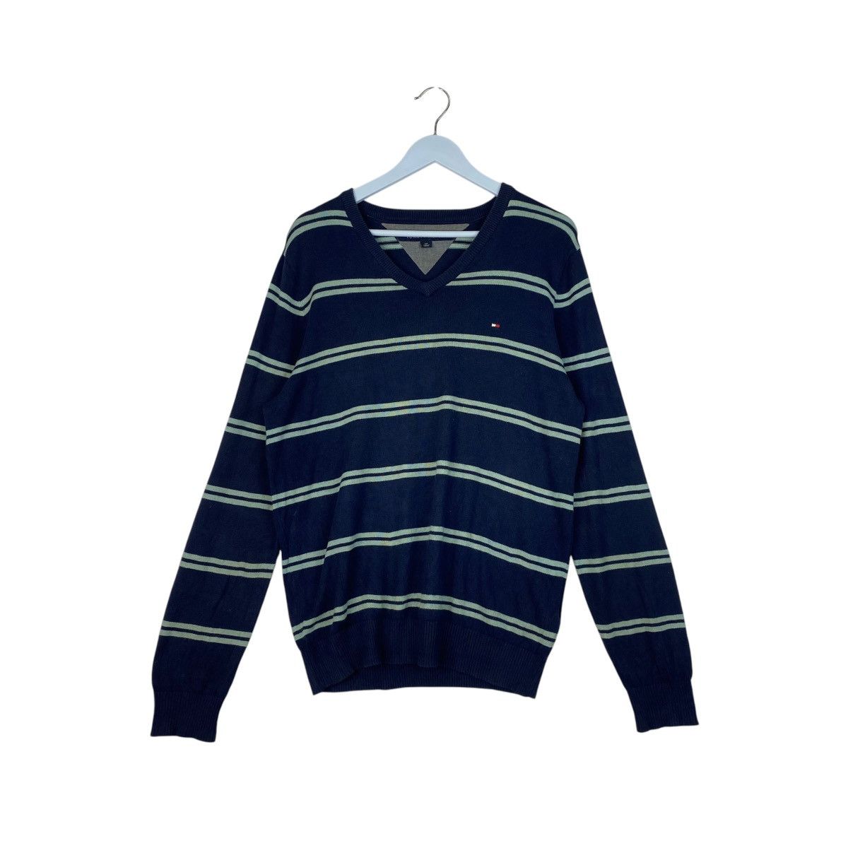 Designer × Vintage Vintage TommyHilfiger Sweatshirt Blue Pullover Jumper Size L Size L / US 10 / IT 46 - 1 Thumbnail