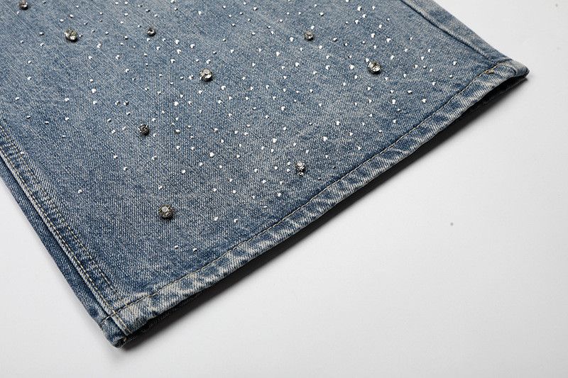 Vintage Men's American Retro Rhinestone-Embellished Curved-Leg Jeans Size US 32 / EU 48 - 6 Thumbnail