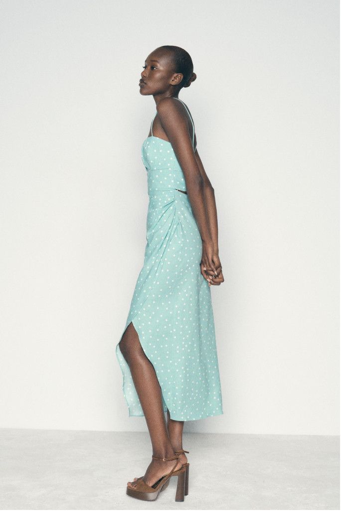 Zara Zara Linen blend polka dot midi dress Size S Size S / US 4 / IT 40 - 10 Thumbnail