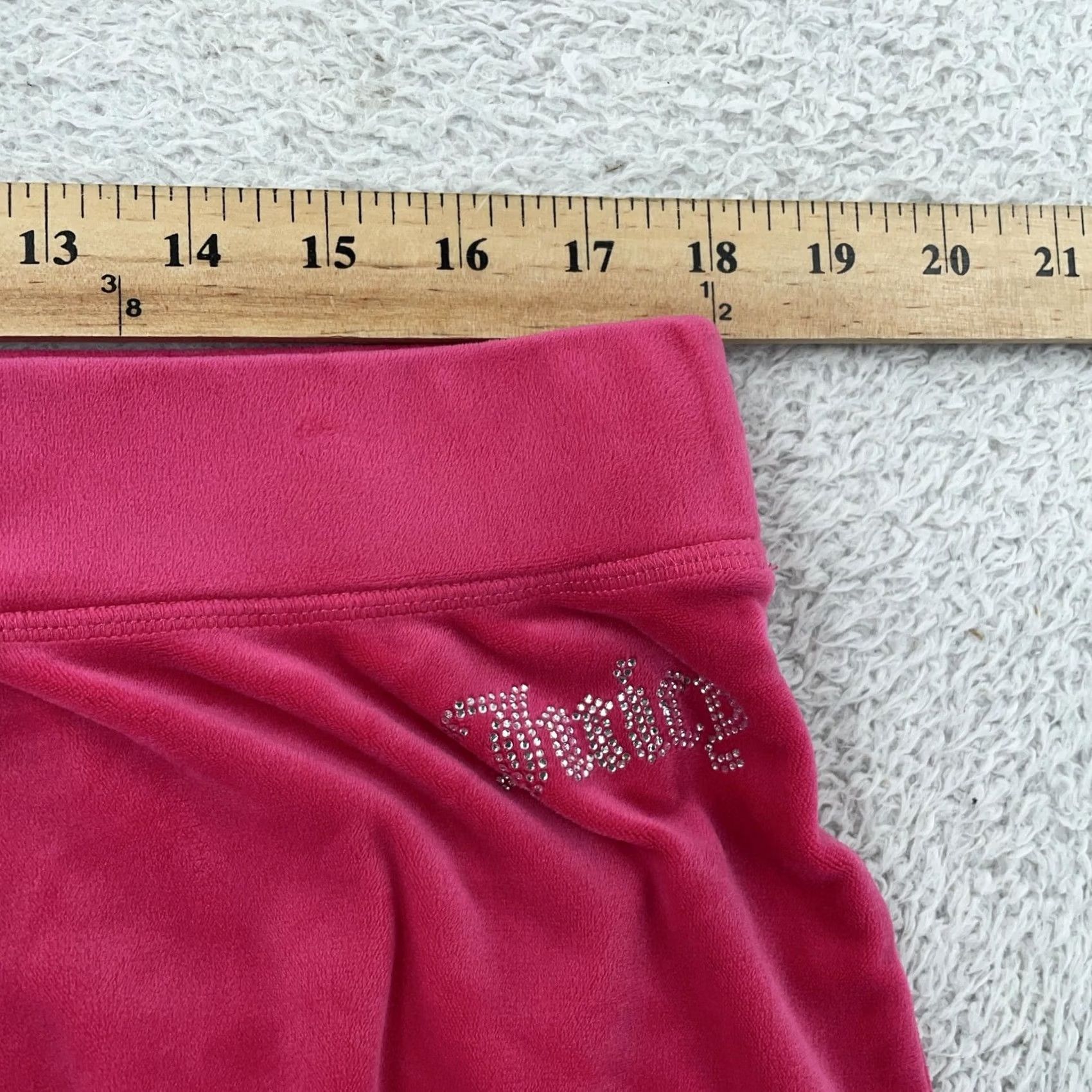 Juicy Couture Juicy Couture Sweatpants Pants Womens XL Pink Velour Lounge Yoga Rhinestone Logo Size 40" / US 18 - 6 Thumbnail