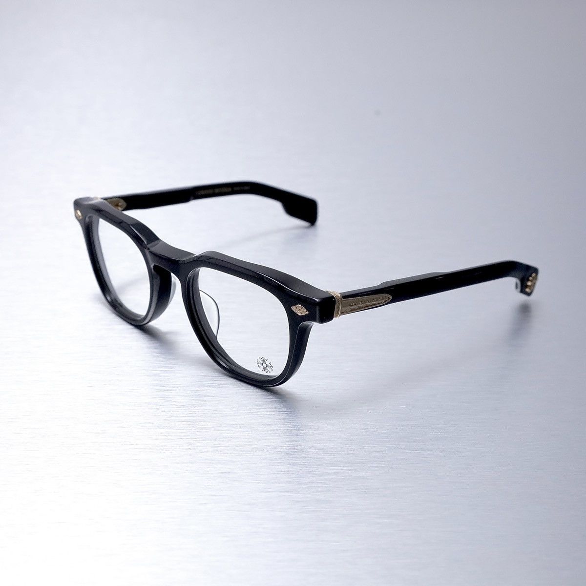 【CHROME HEARTS】CHIRP CHIRP-A BK シルバー装飾 Chrome Hearts クロムハーツ CHIRP CHIRP フレア メガネ (CHROME