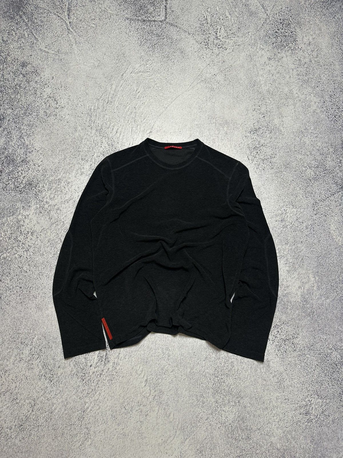 Prada Vintage Prada Red Tab Longsleeve Sweatshirt Size US XL / EU 56 / 4 - 1 Thumbnail