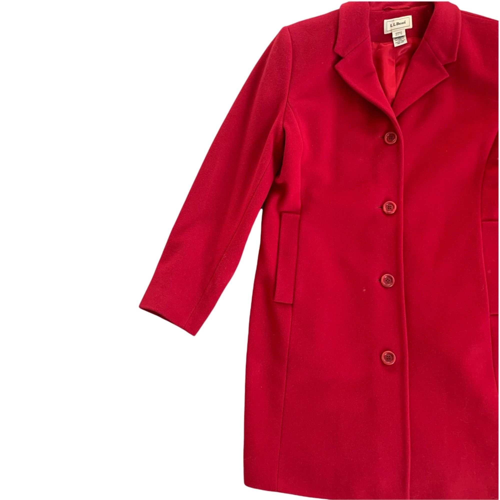 L.L. Bean LL Bean Wool & Cashmere Red Pea Coat 12 Size XL / US 12-14 / IT 48-50 - 3 Thumbnail