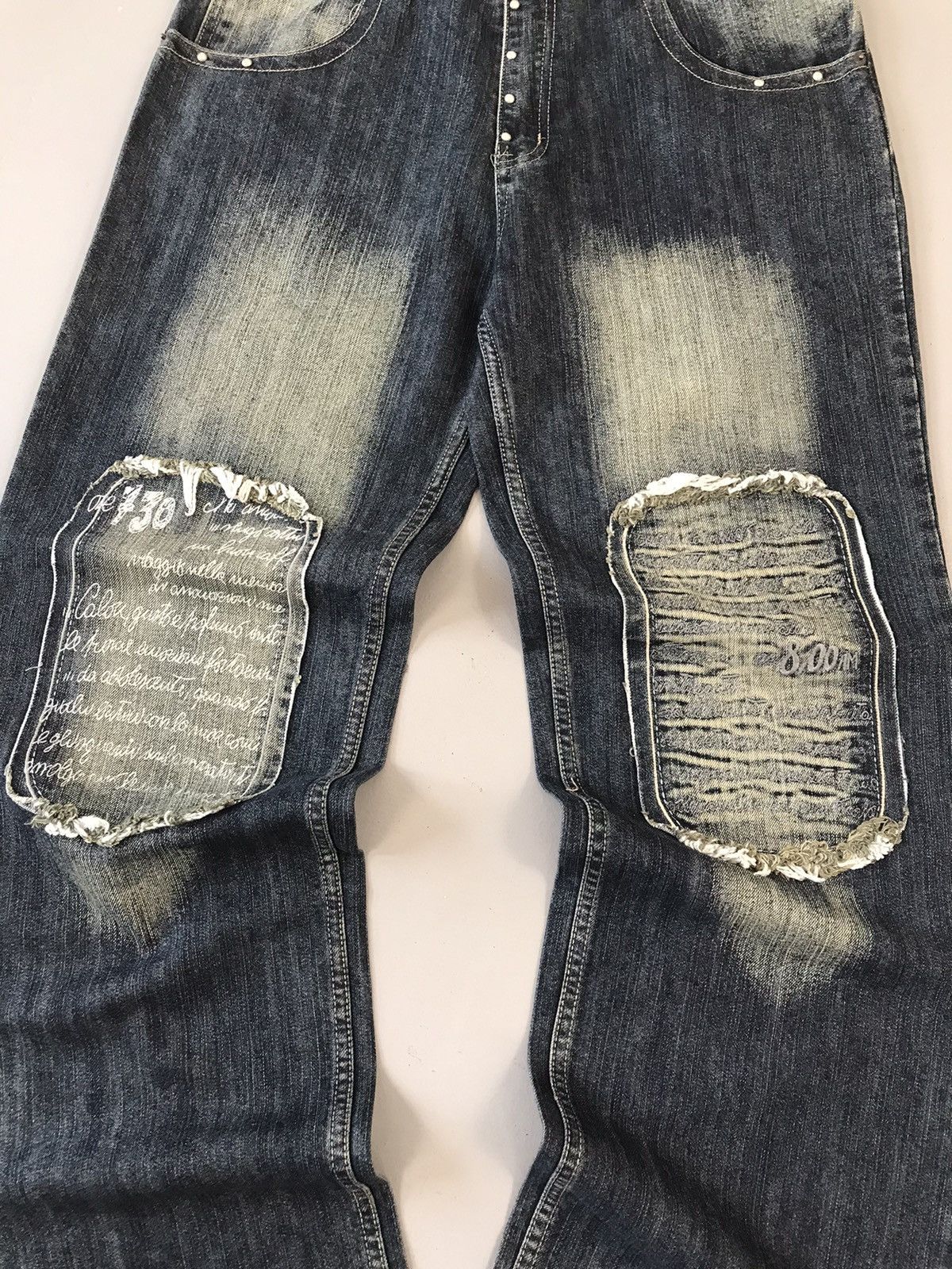 JNCO × Southpole × Vintage Vintage jonglen distressed spell out embroidered denim Size US 35 - 4 Thumbnail
