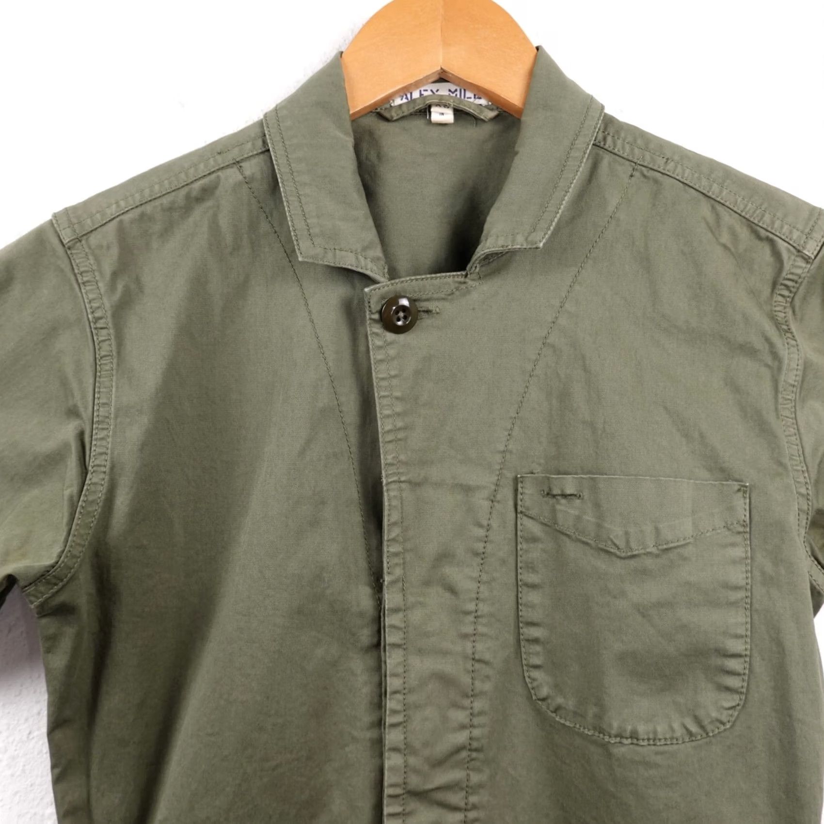 Alex Mill VINTAGE Alex Mill Jumpsuit Short Sleeve Womens XS Green Cotton Spandex Canvas Belted Pockets Cropped - Size 26" / US 2 / IT 38 - 3 Thumbnail