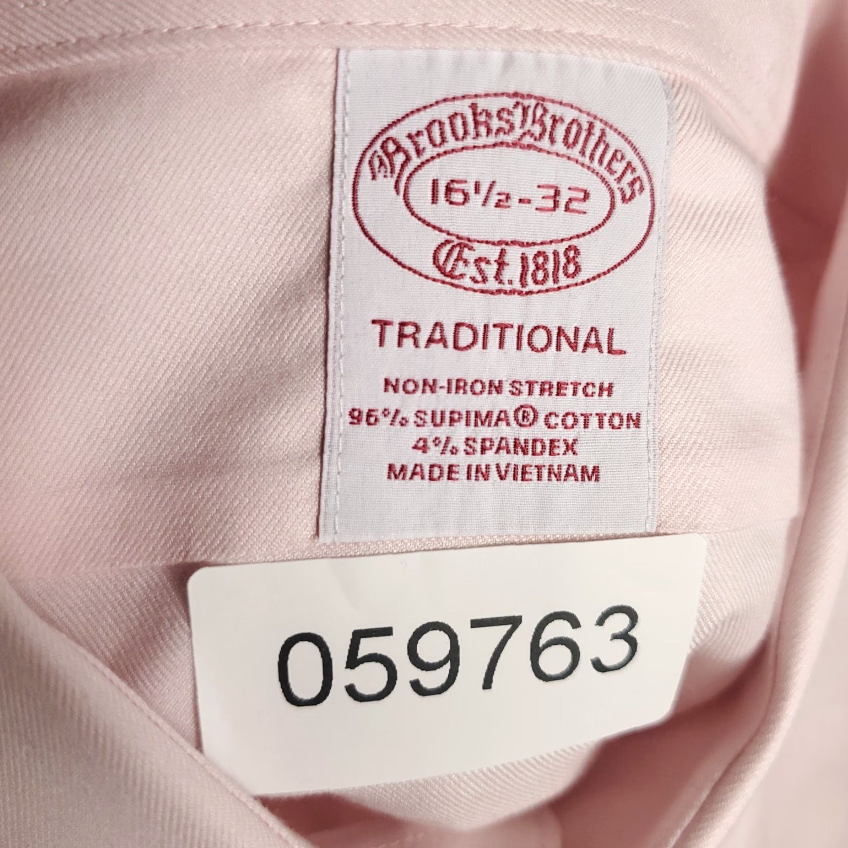 Brooks Brothers Brooks Brothers Shirt Mens 16.5 Pink Traditional Dress Button Up Long Sleeve Size 42R - 7 Thumbnail