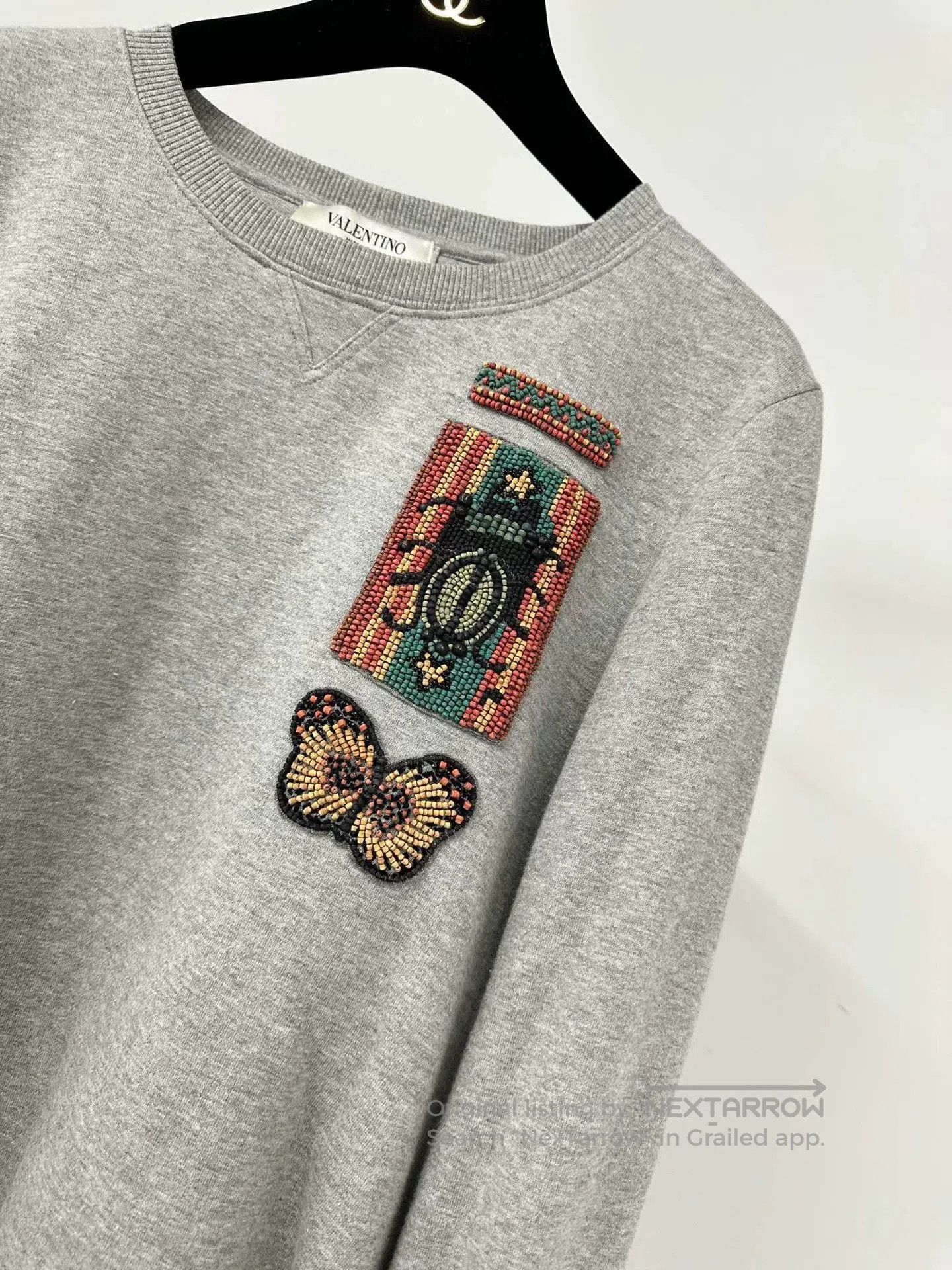 Valentino Valentino Heavy Beaded Gray Sweatshirt. Size L / US 10 / IT 46 - 3 Thumbnail