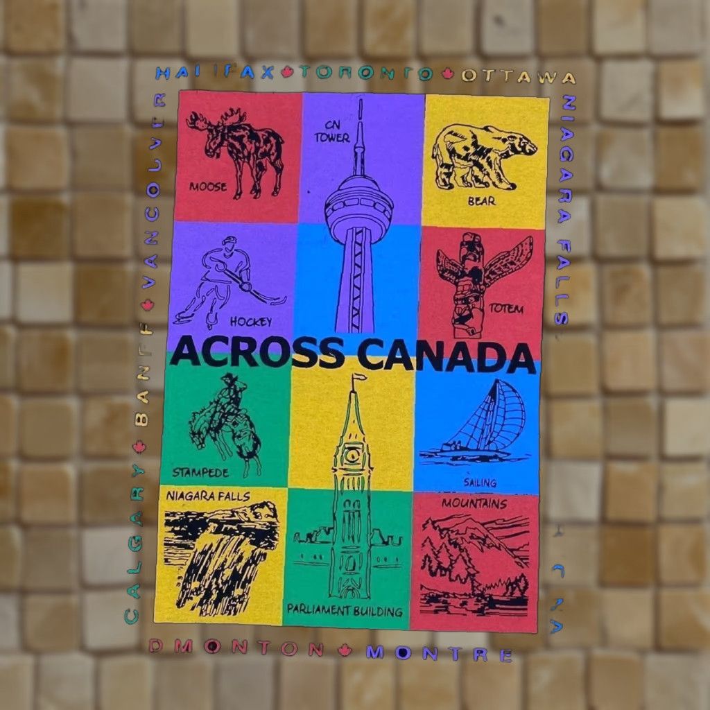 Vintage VINTAGE ACROSS CANADA Multi Coloured Spellout Souvenir Graphic T-Shirt XL Black Men XL Graphic T-Shirt Souvenir Size US XL / EU 56 / 4 - 1 Thumbnail