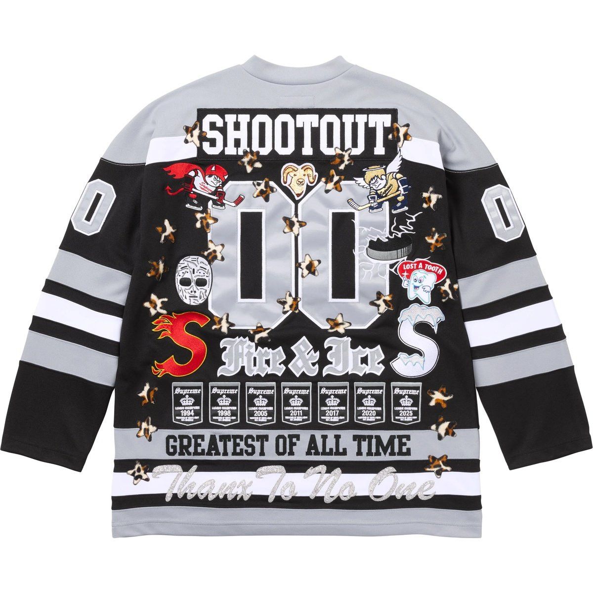 Supreme New Supreme Fire and Ice Patches Hockey Jersey - Black Size US M / EU 48-50 / 2 - 6 Thumbnail