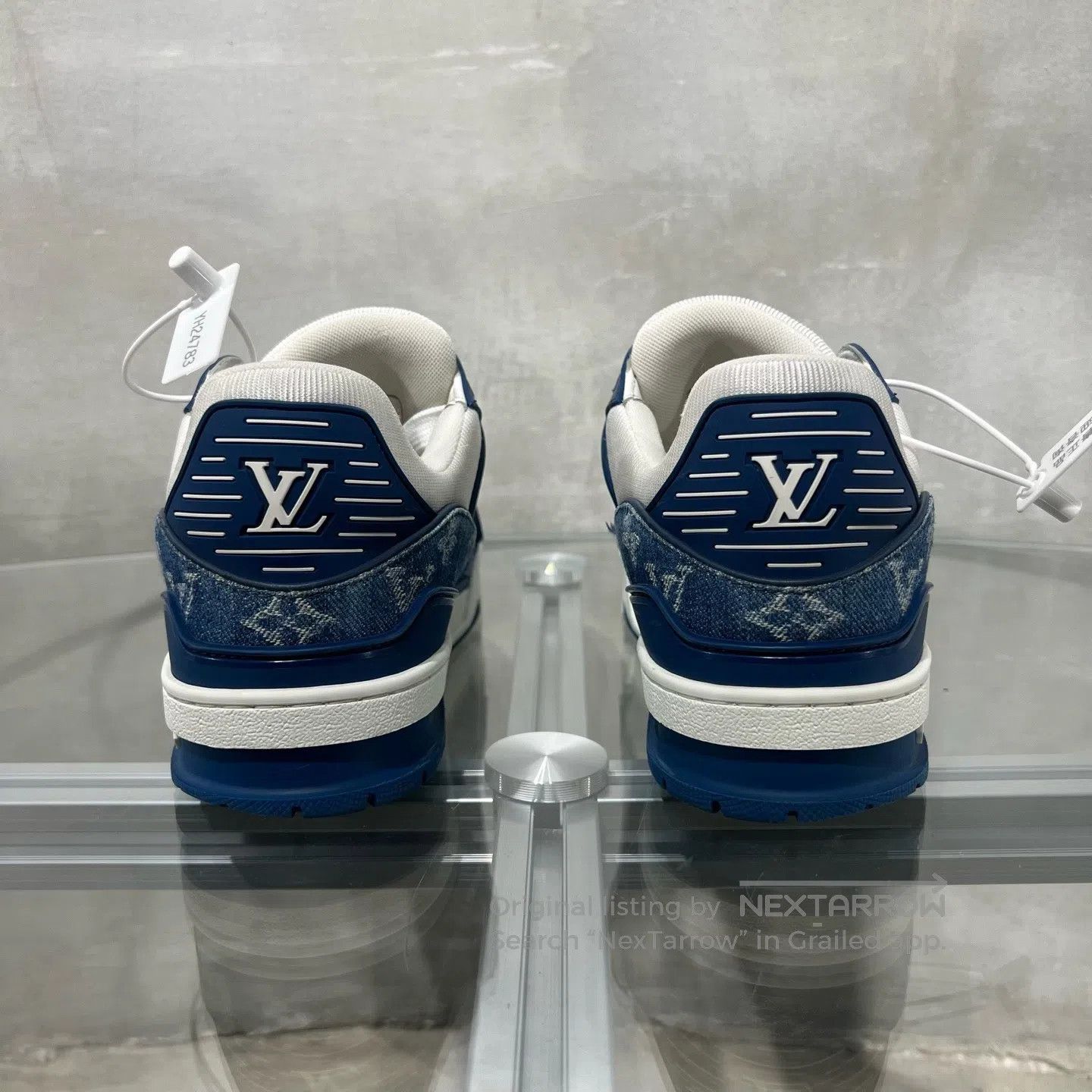 Louis Vuitton Louis Vuitton Trainer White Blue Jeans shoes Size US 7 / EU 40 - 6 Thumbnail