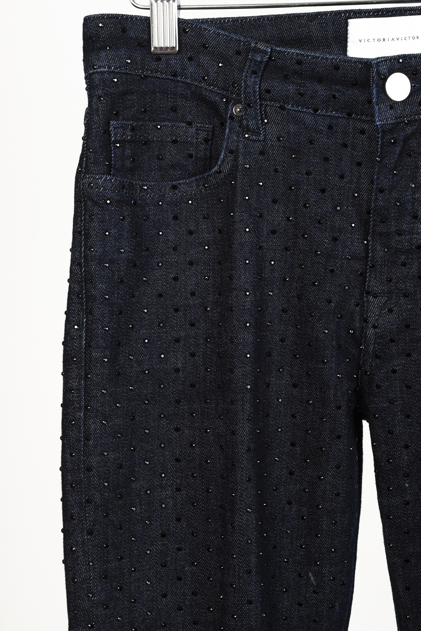 Victoria Beckham Victoria Beckham Rhinestone Dark Navy Jeans Size 29" - 5 Thumbnail