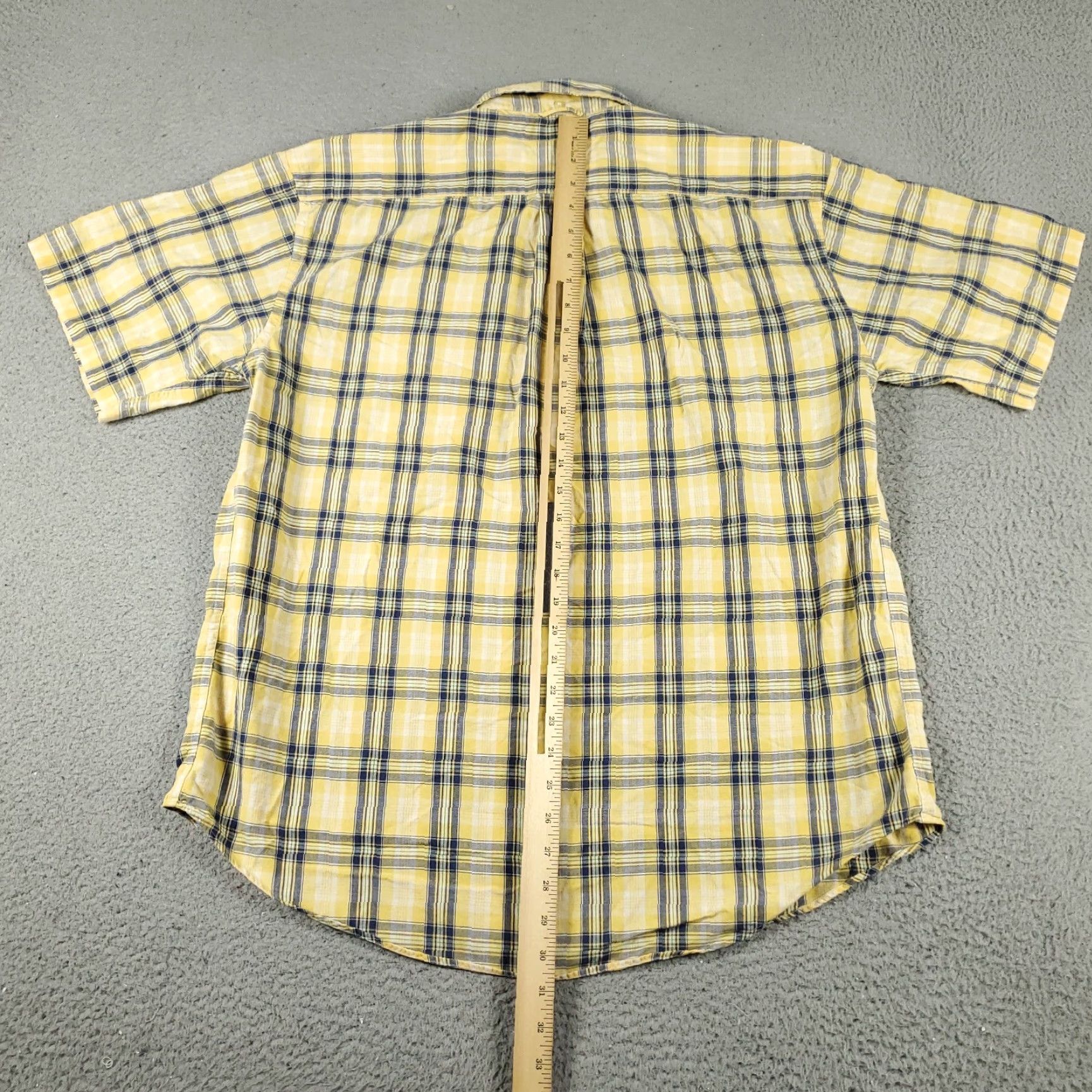Tommy Hilfiger Tommy Hilfiger Shirt Mens Large Yellow Plaid Casual Button-Up Short Sleeve Size US L / EU 52-54 / 3 - 4 Thumbnail
