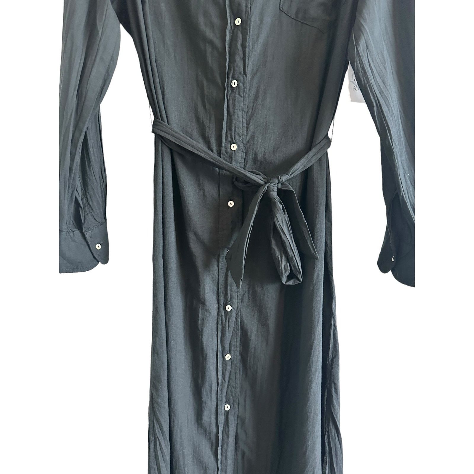 Other Cali Dreaming Medium Black Long Sleeve Button Up Shirt Dress Size M / US 6-8 / IT 42-44 - 7 Thumbnail