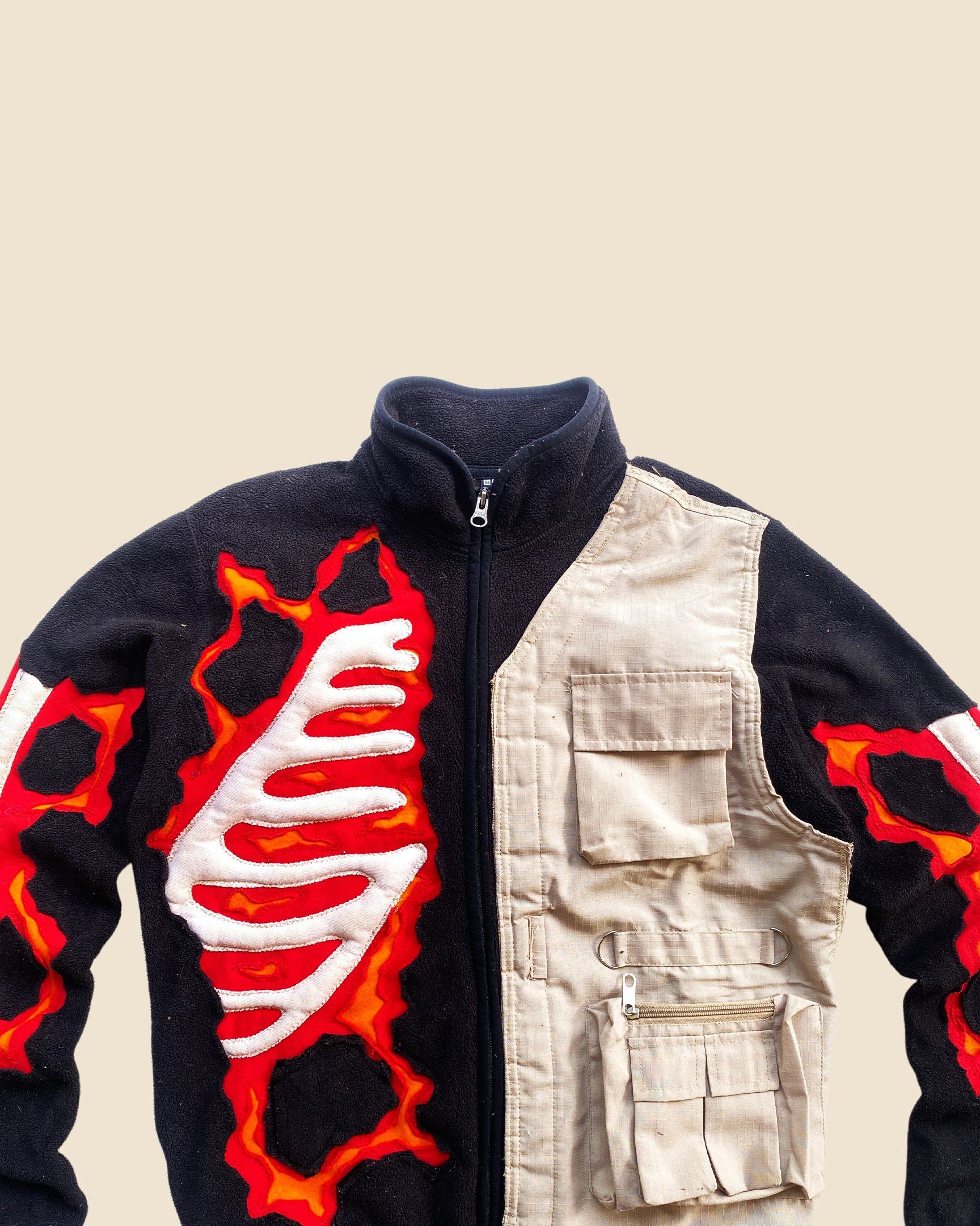 Handmade 1 OF 1 LAVA 3D PUFF SKELETON WITH VEST FLEECE JACKET SIZE M Size US M / EU 48-50 / 2 - 4 Thumbnail