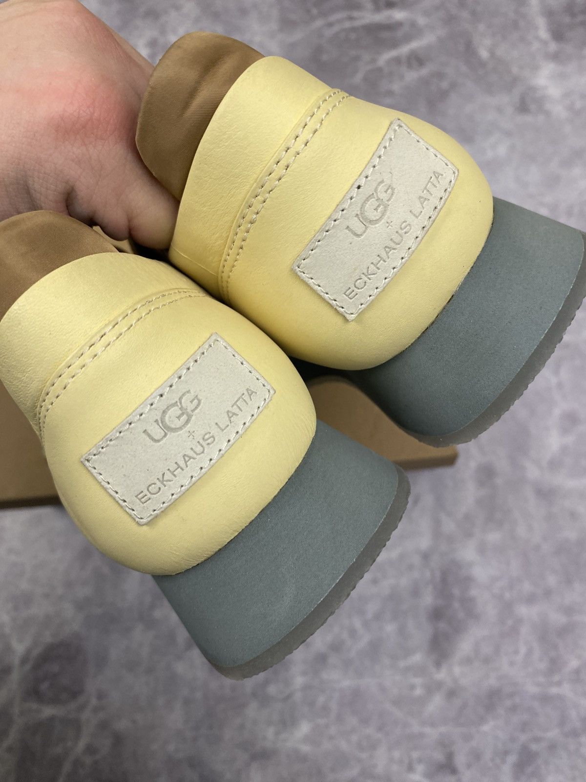 Eckhaus Latta Ugg X Eghaus Latta Square Toe Yellow Leather LowTop Sneakers Size US 11.5 / EU 44-45 - 6 Thumbnail