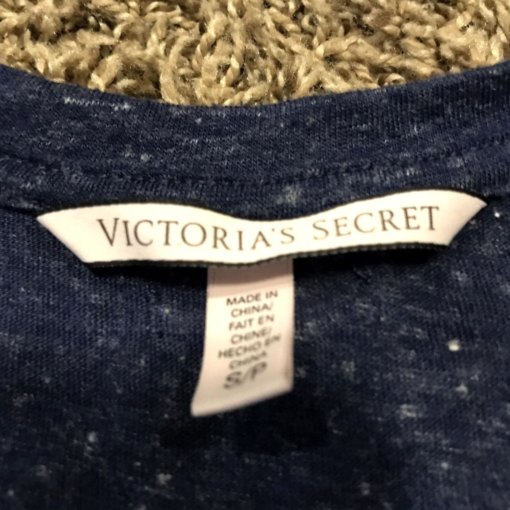 Vintage Victoria's Secret Womens S Blue Polyester Blend Long Sleeve Shirt Paisley Pattern, Round Neck, Lightweight Casual Knit Button, Regular Fit, Velvet? Size S / US 4 / IT 40 - 2 Thumbnail