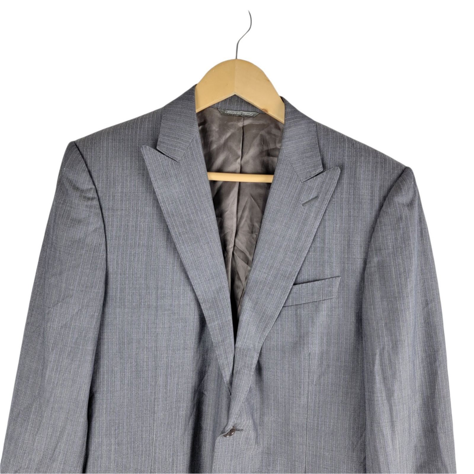 Canali Canali wool blazer lined gray 2 button made in Italy sz 40L Size 40L - 2 Thumbnail